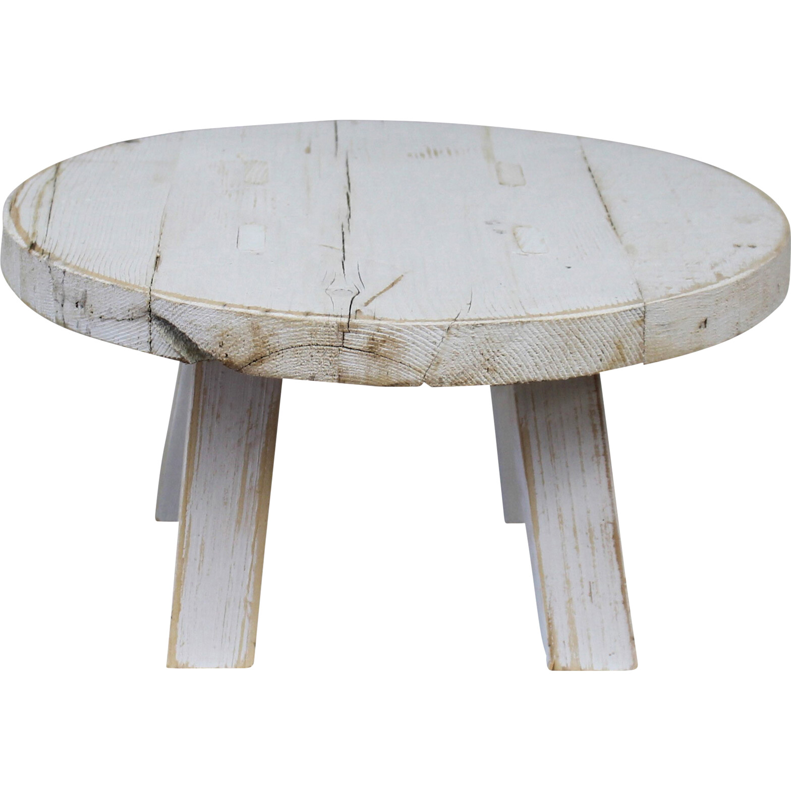 Stool White Wash Wide