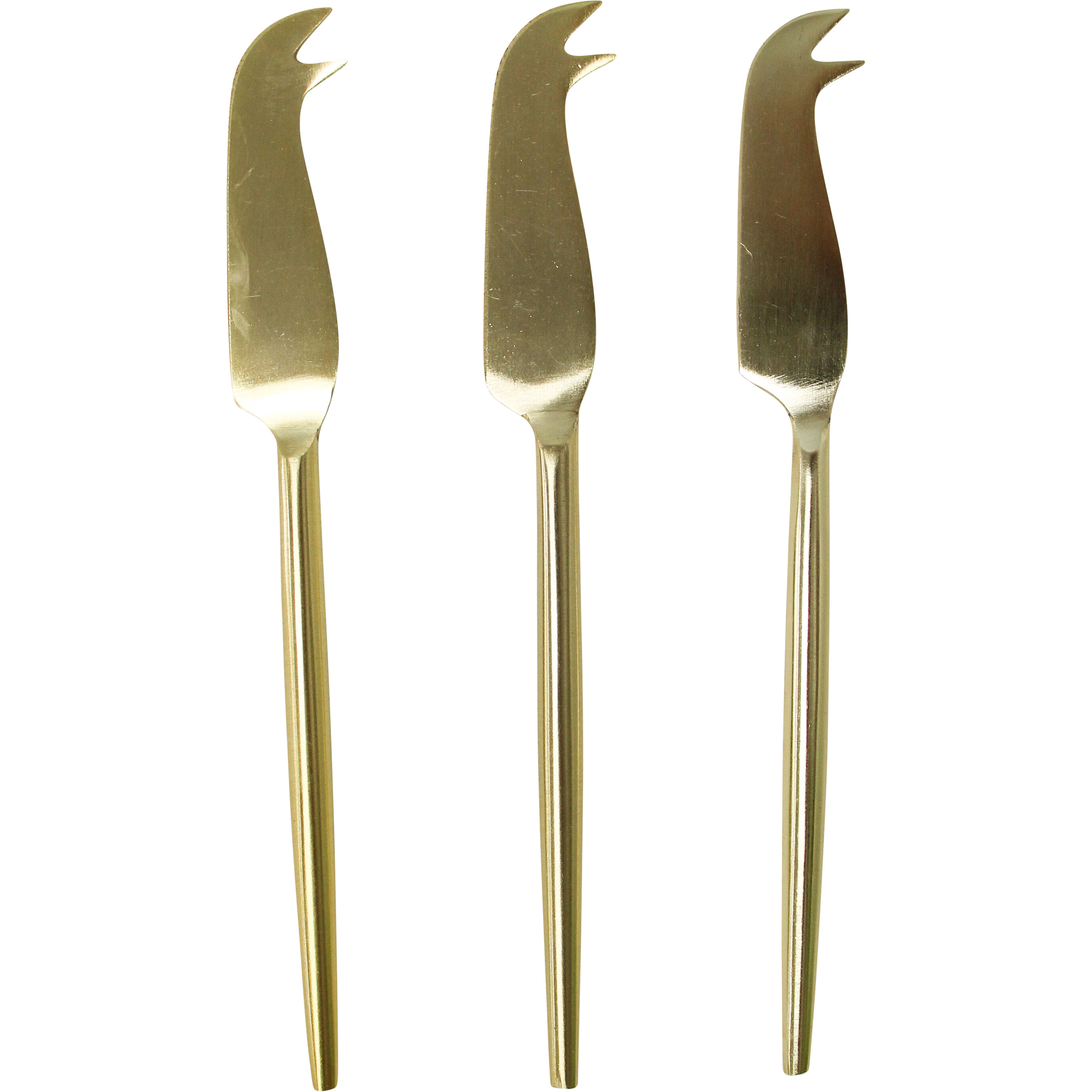 Cheese Knife Pointed S/3 Brass