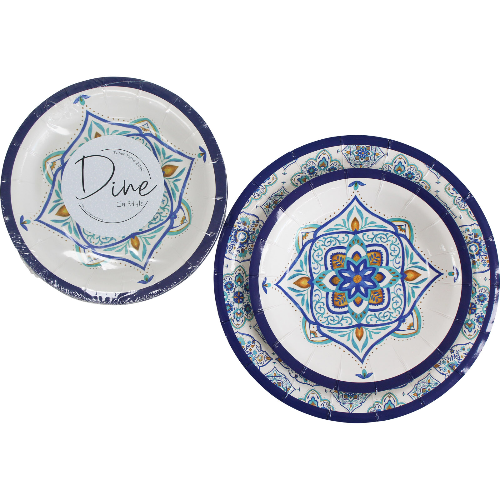 Paper Plate Set/20 Moroc Sml