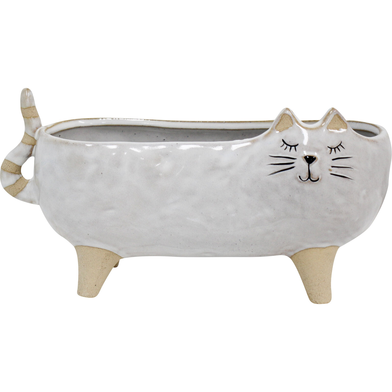 Planter Leo Cat White