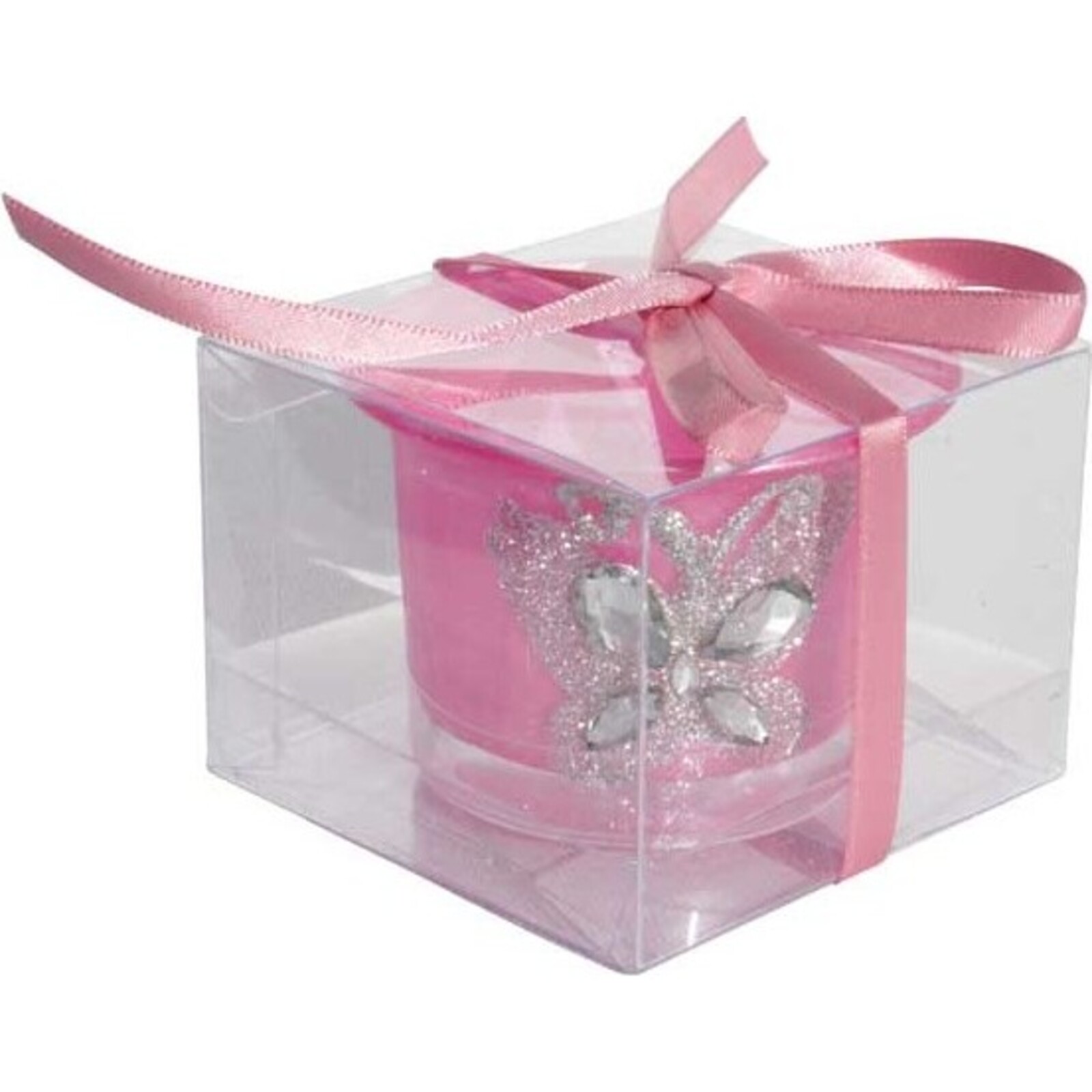 Boxed Votive - Pink Butterfly