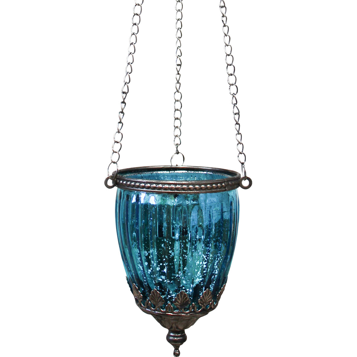 Hanging Votive Ribb Curve Azure