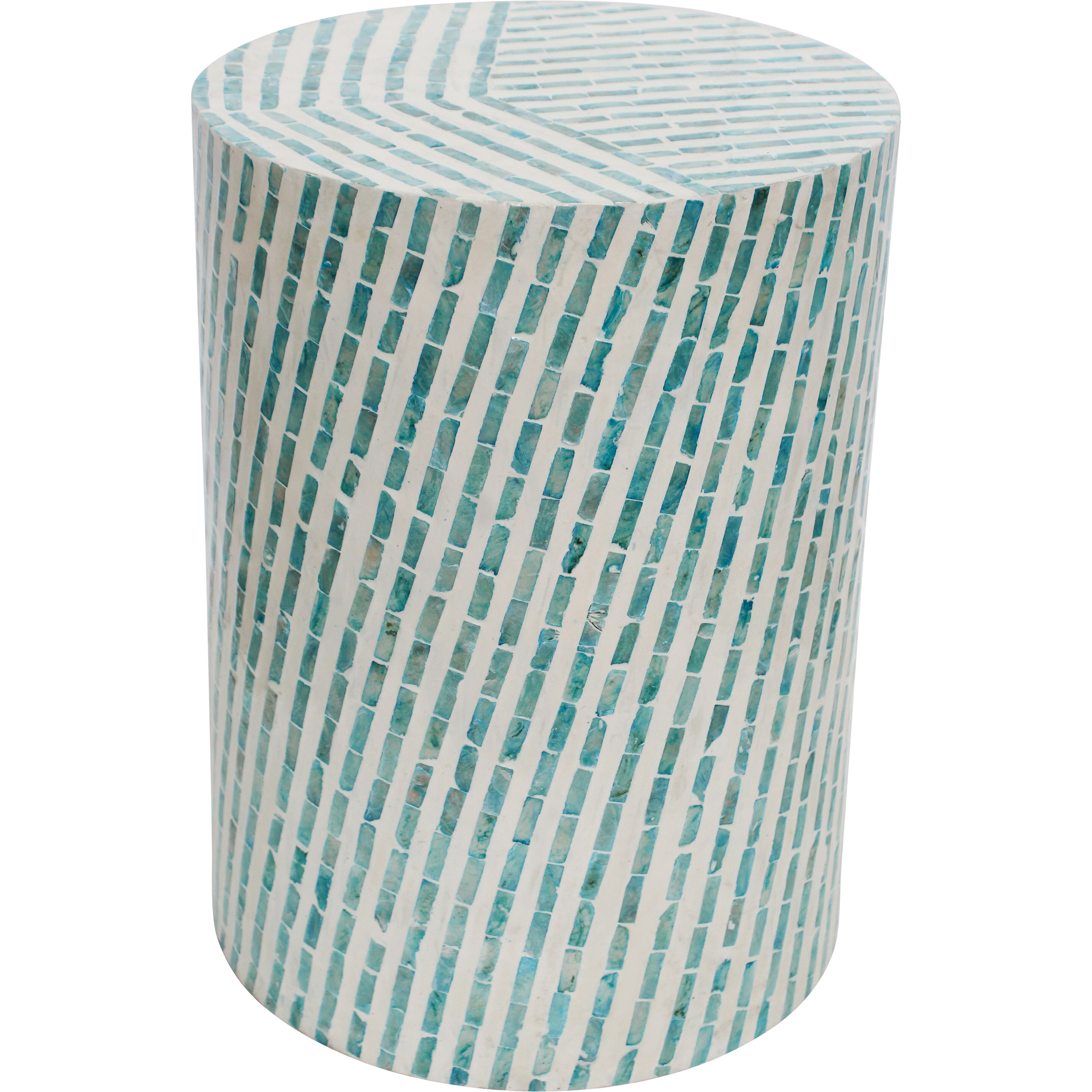 Stool Soft Blue Stripe