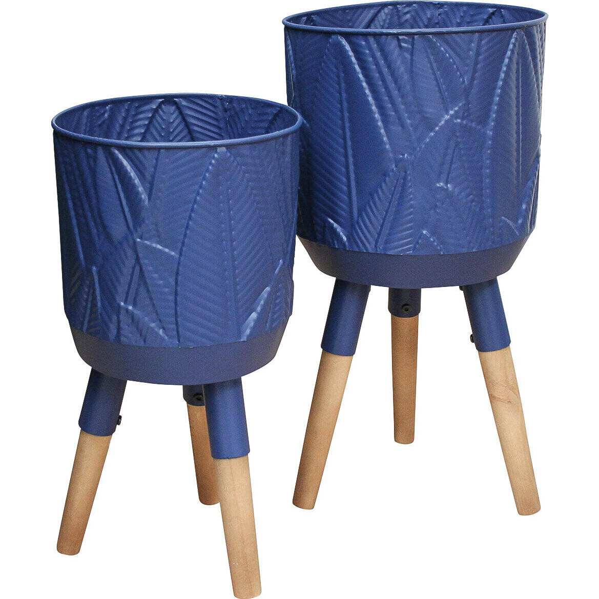 Planter Leaf Indigo S/2