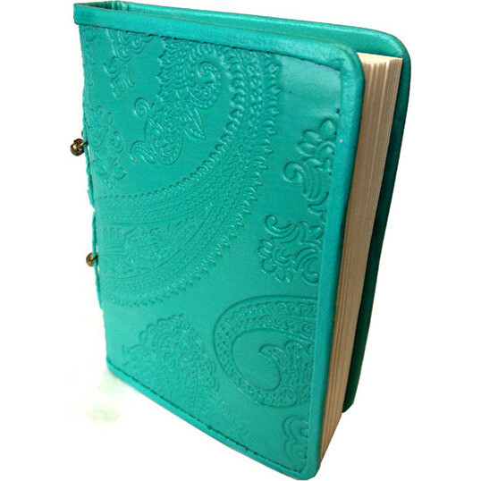 Leather Notebook Aqua Sellado SML