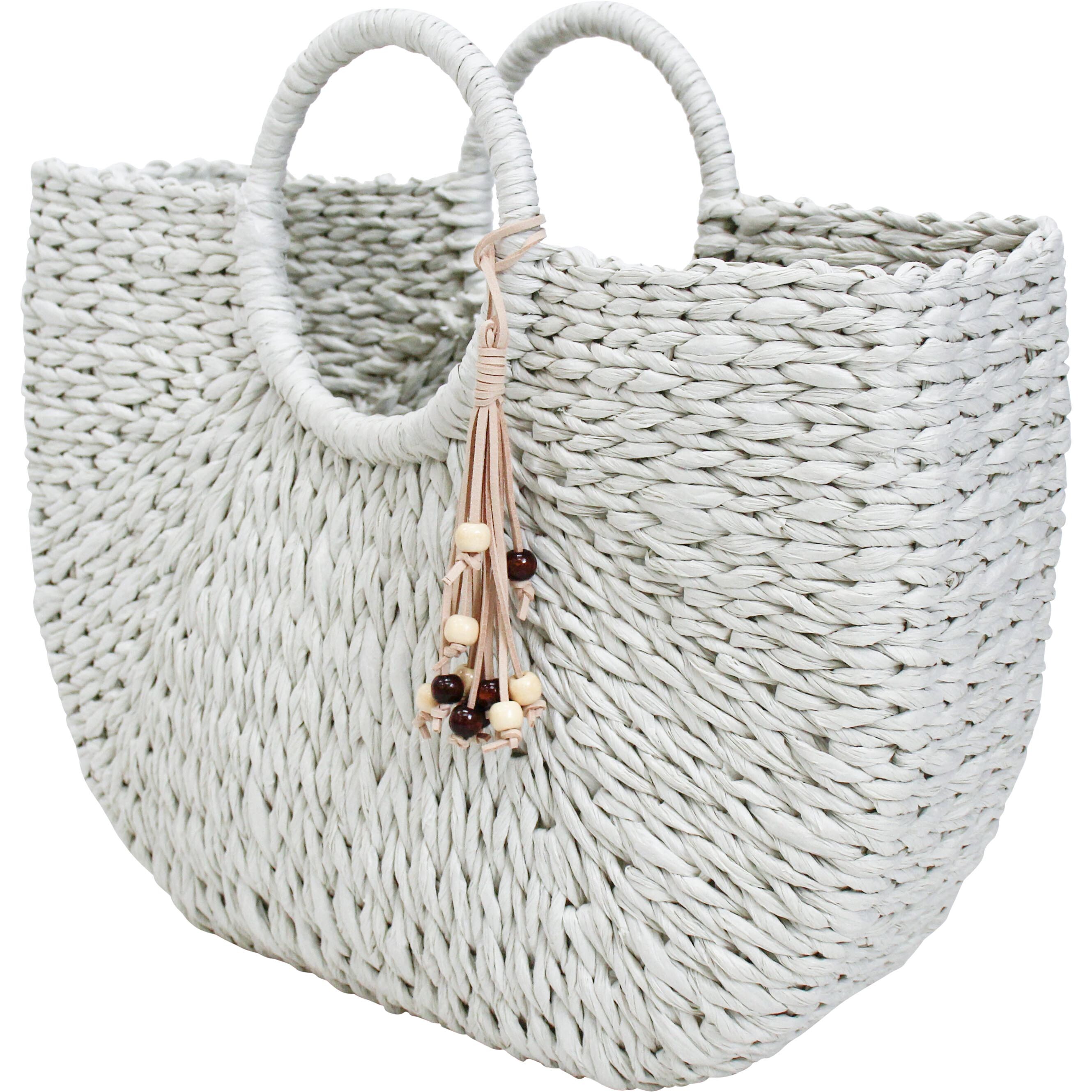 Shopper Basket Woven Oyster