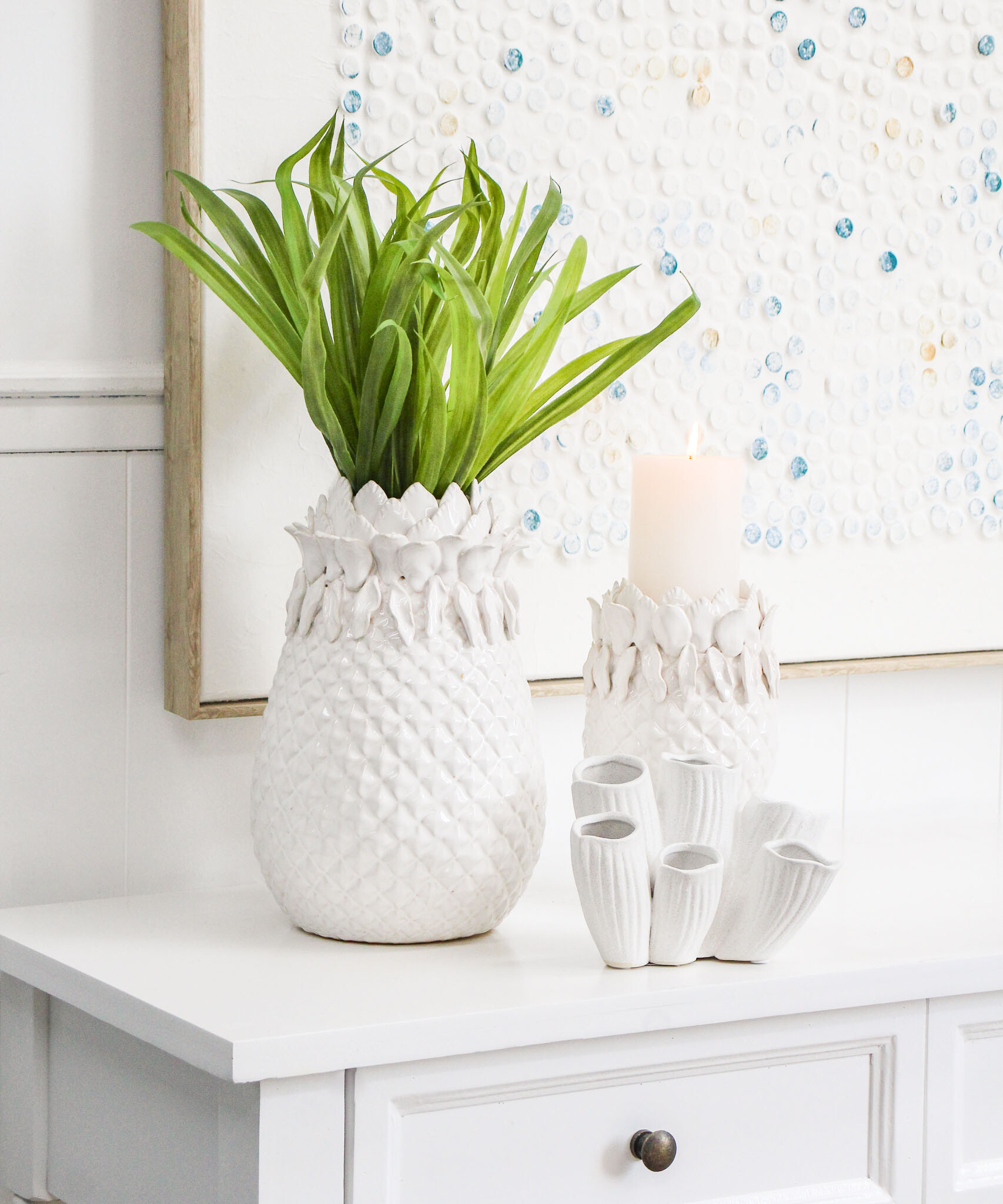 Pineapple Vase Ivory