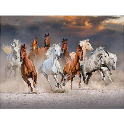 Glass Print Runaway Horses