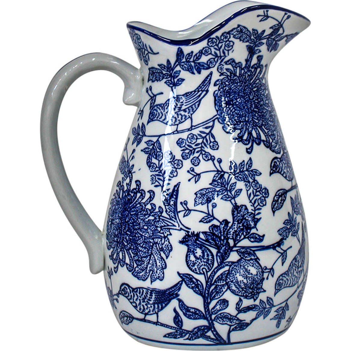 Jug Blue Bird/Pomegranate