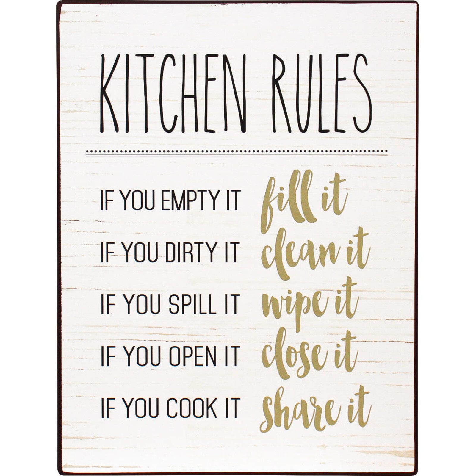 Metal Sign Kitchen Rules