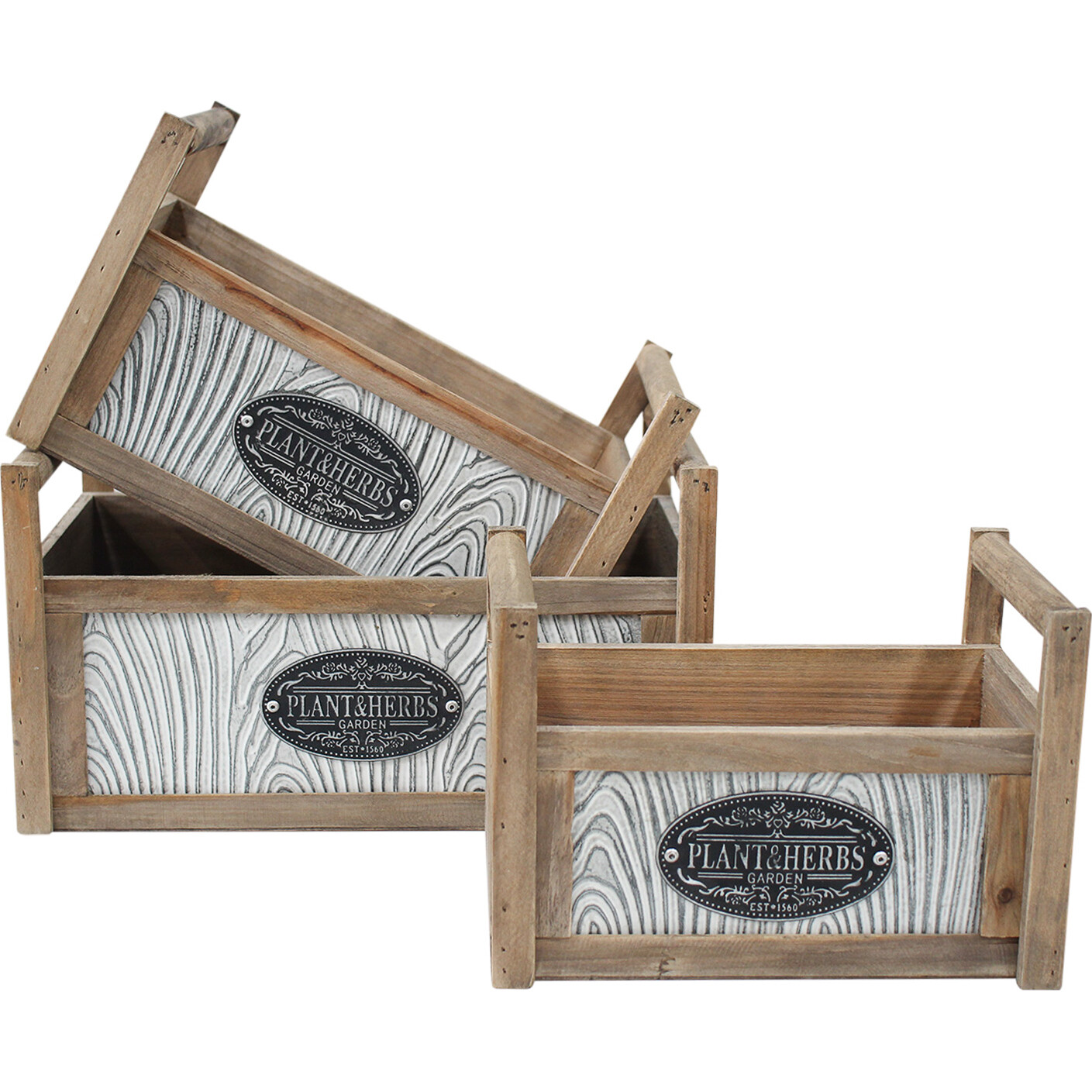 Boxes S/3 w/ Handle Garden