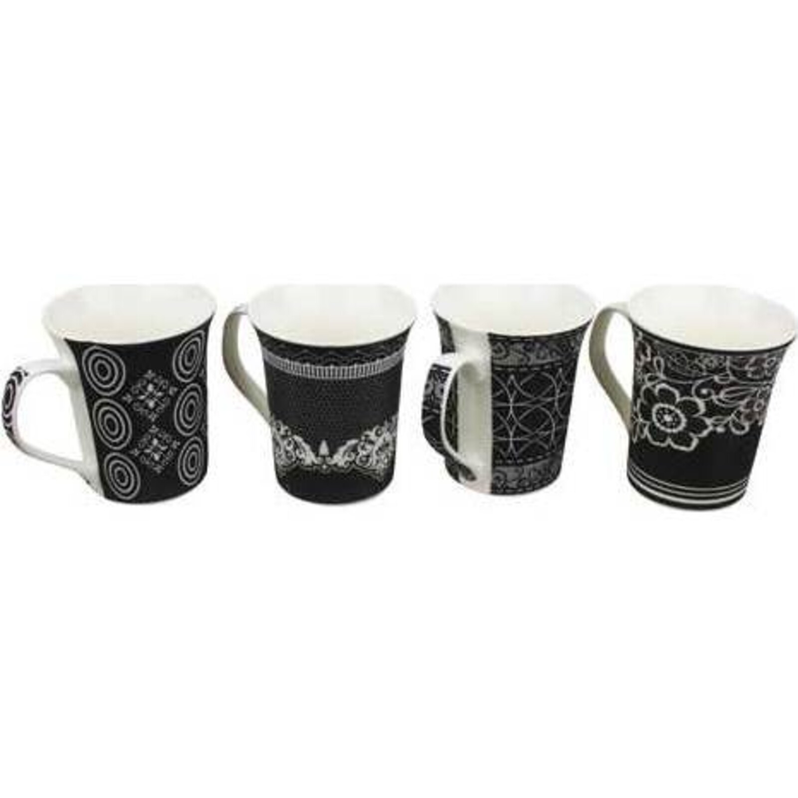 Coffee Mugs Black Line Assorted