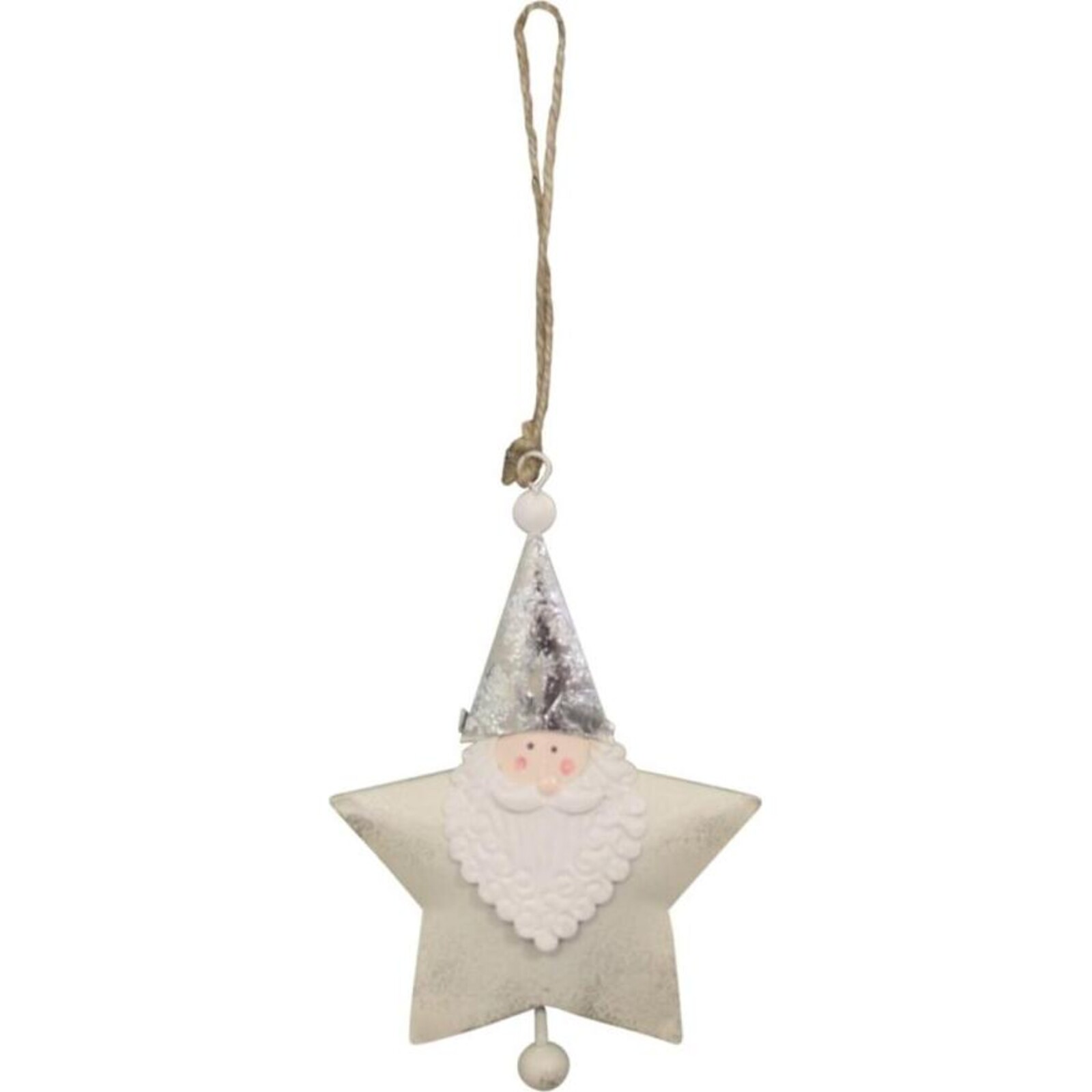 Hanging Santa Star Silver