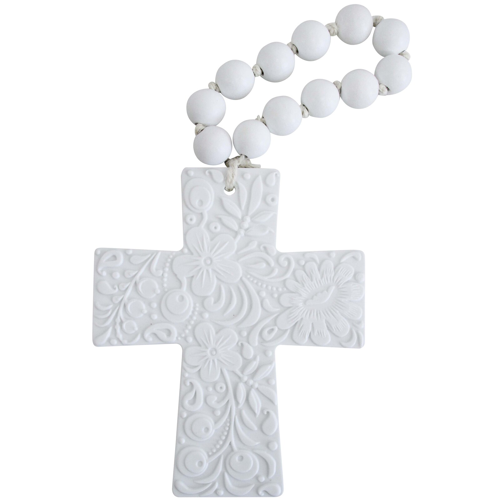 Porcelain Cross with Beads