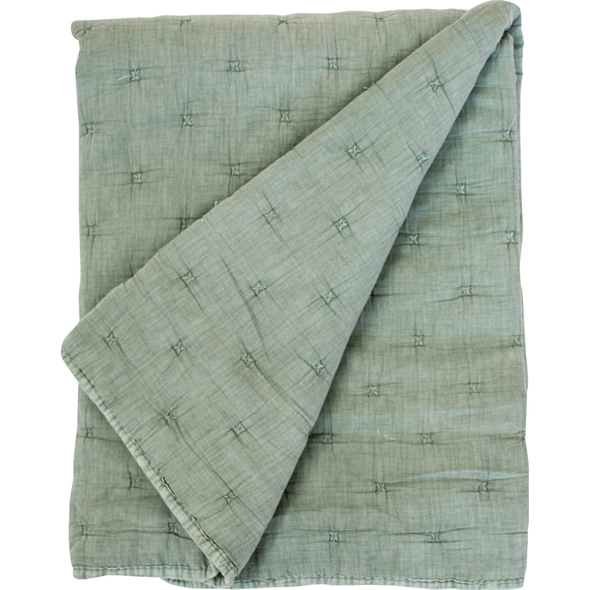 Throw Quilted Cotton Diamond Mist