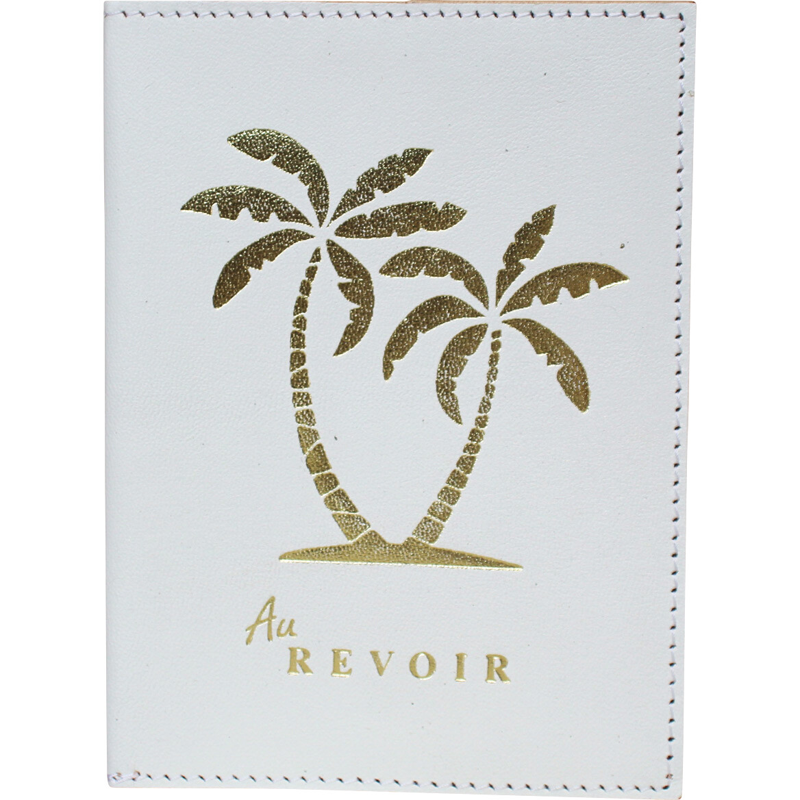 Leather Passport Holder White Au Revoir