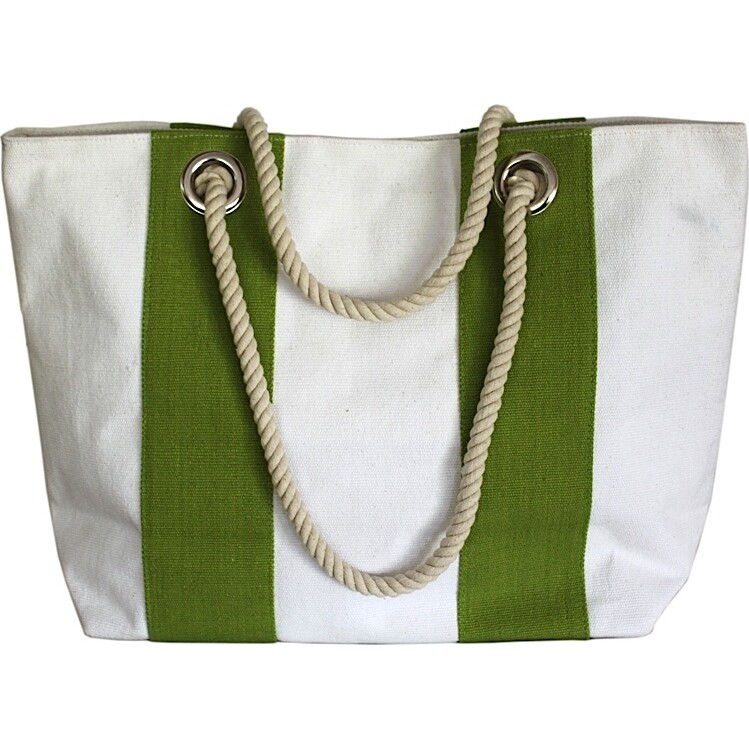 Beach Bag - Doby Stripe Large - Olive