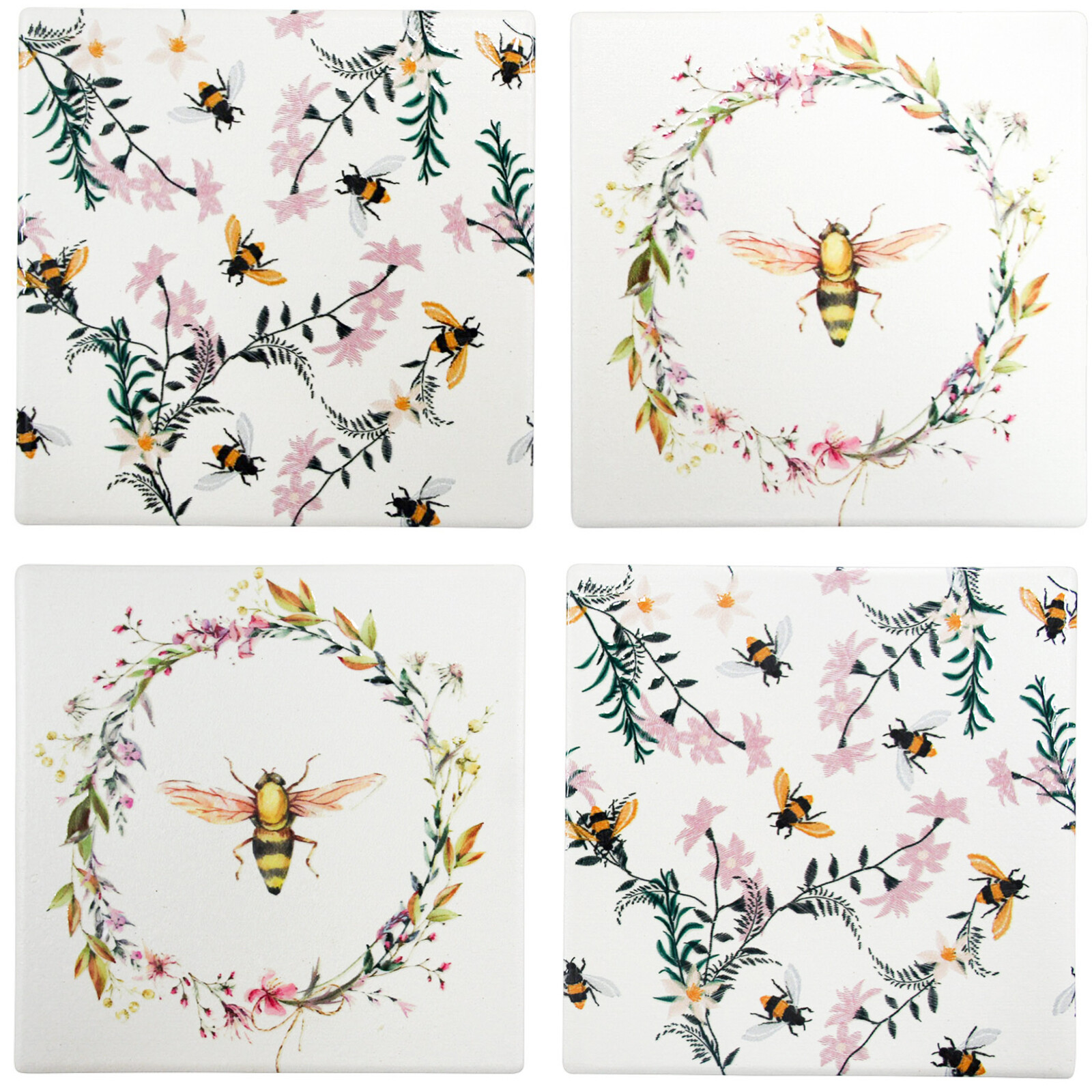 Coasters S/4 Pretty Bees