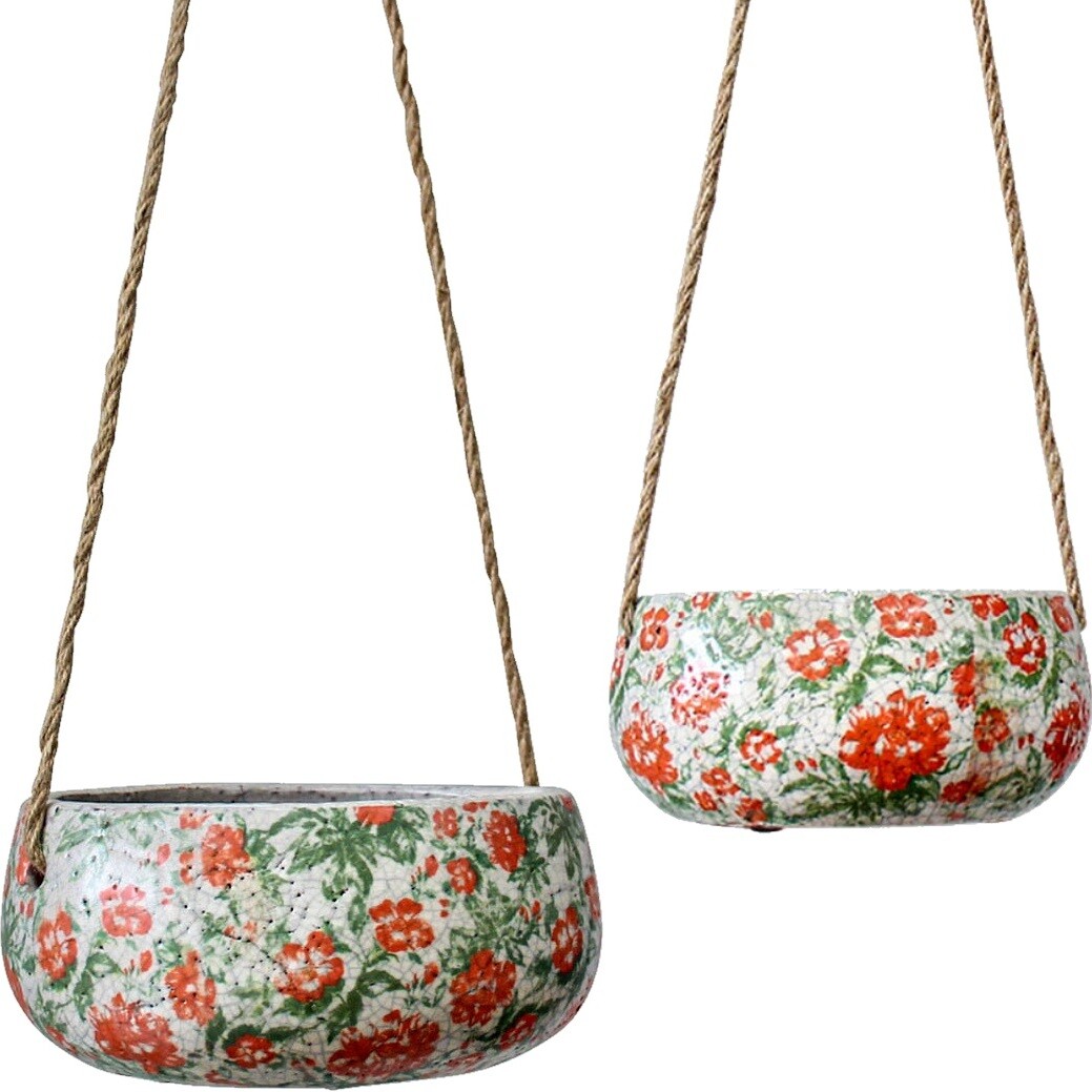 Hanging Pot S/2 Peony