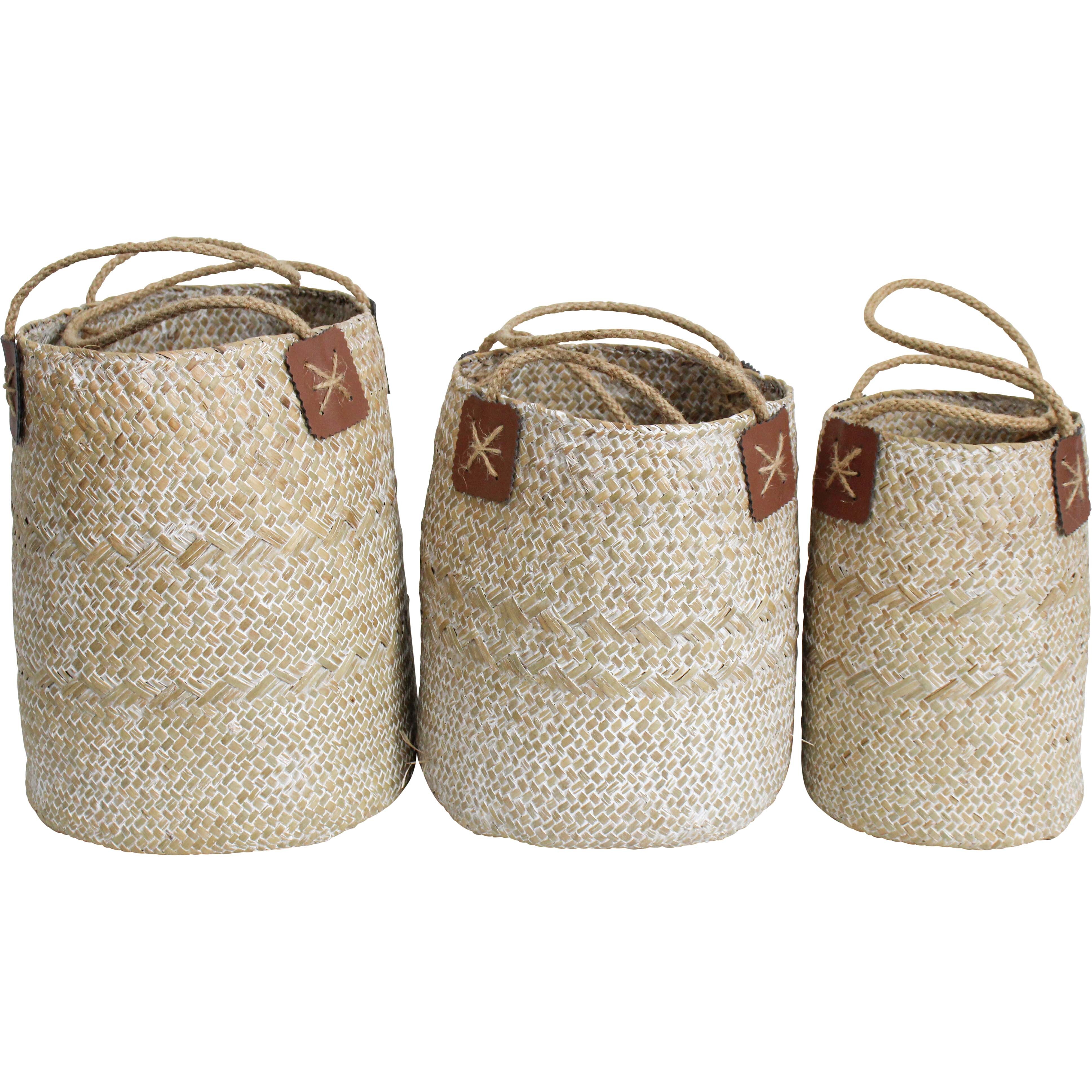 Woven Planter S/3 Storage Wash