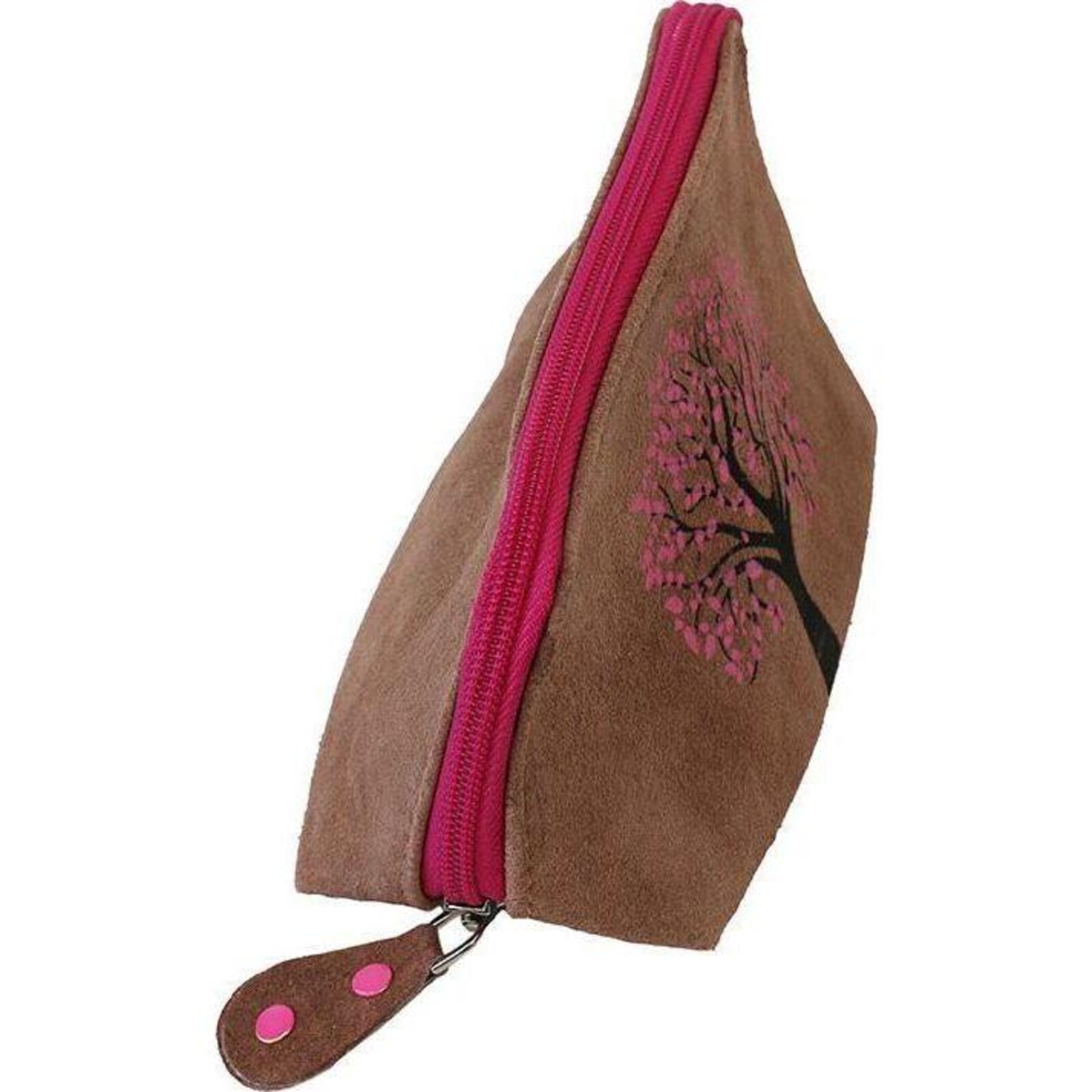 Suede  Pouch Pink Tree