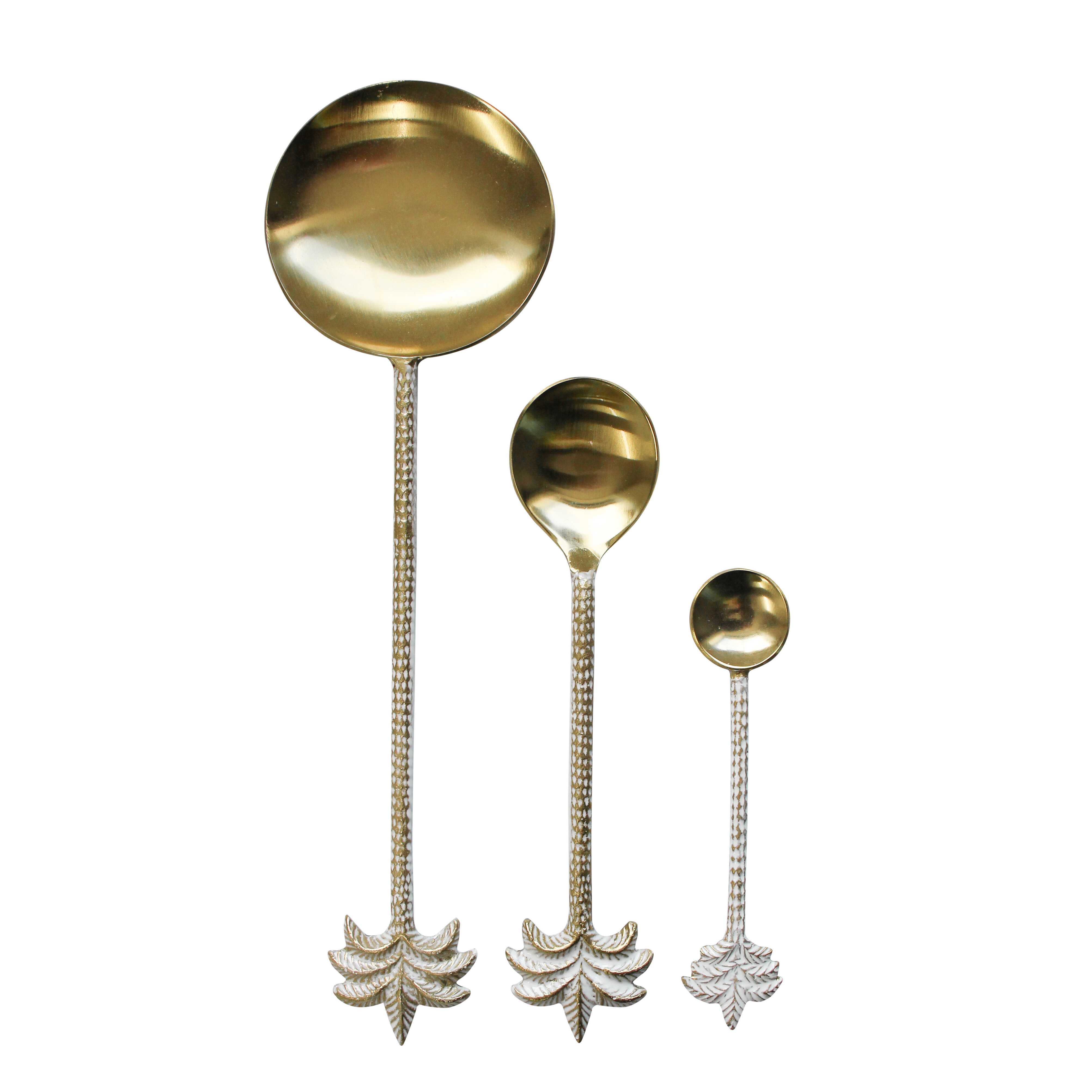 Spoon Serving Set Palm White/Gold S/3