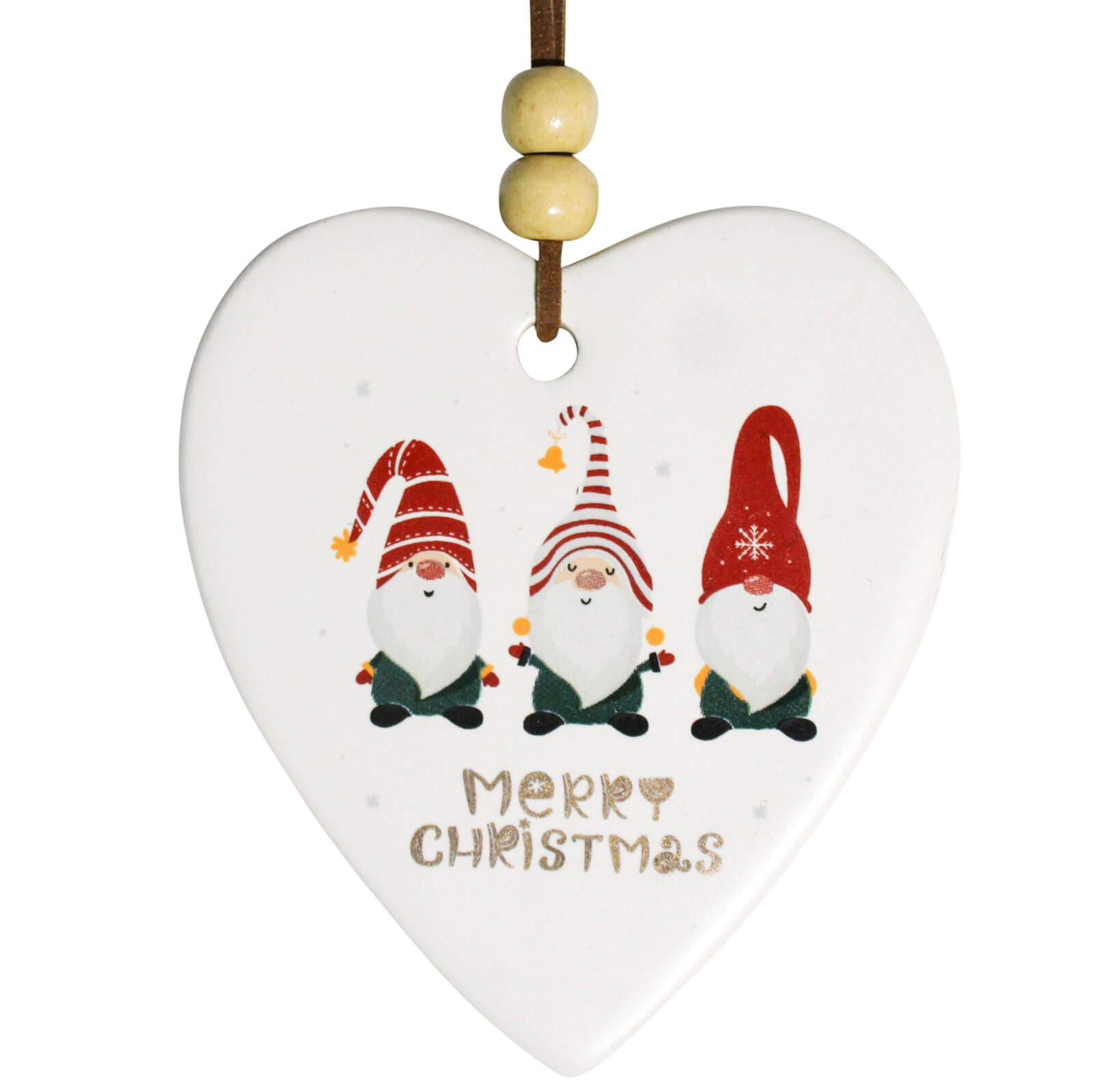 Hanging Heart Christmas Trio Gnomes