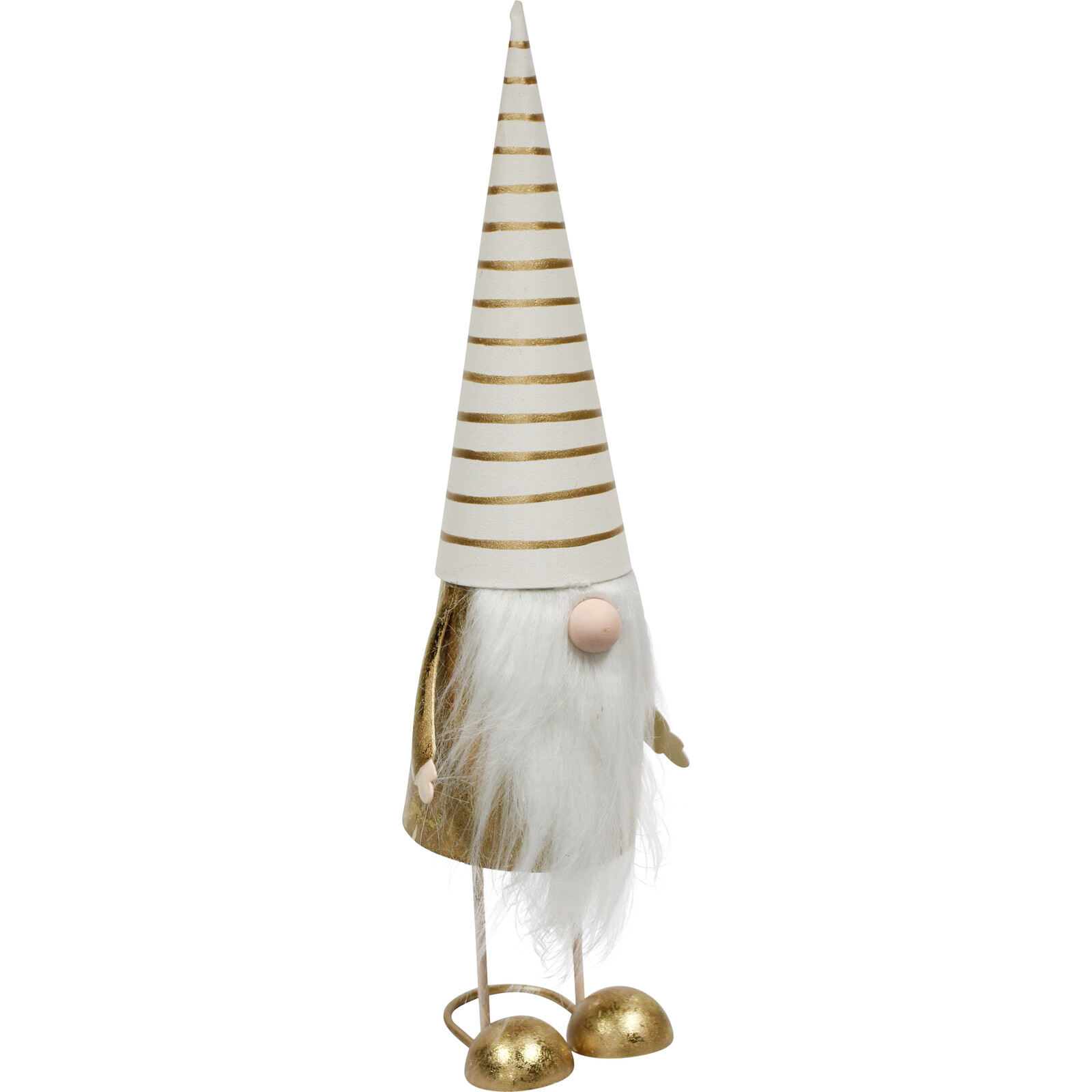 Standing Gnome White/ Gold