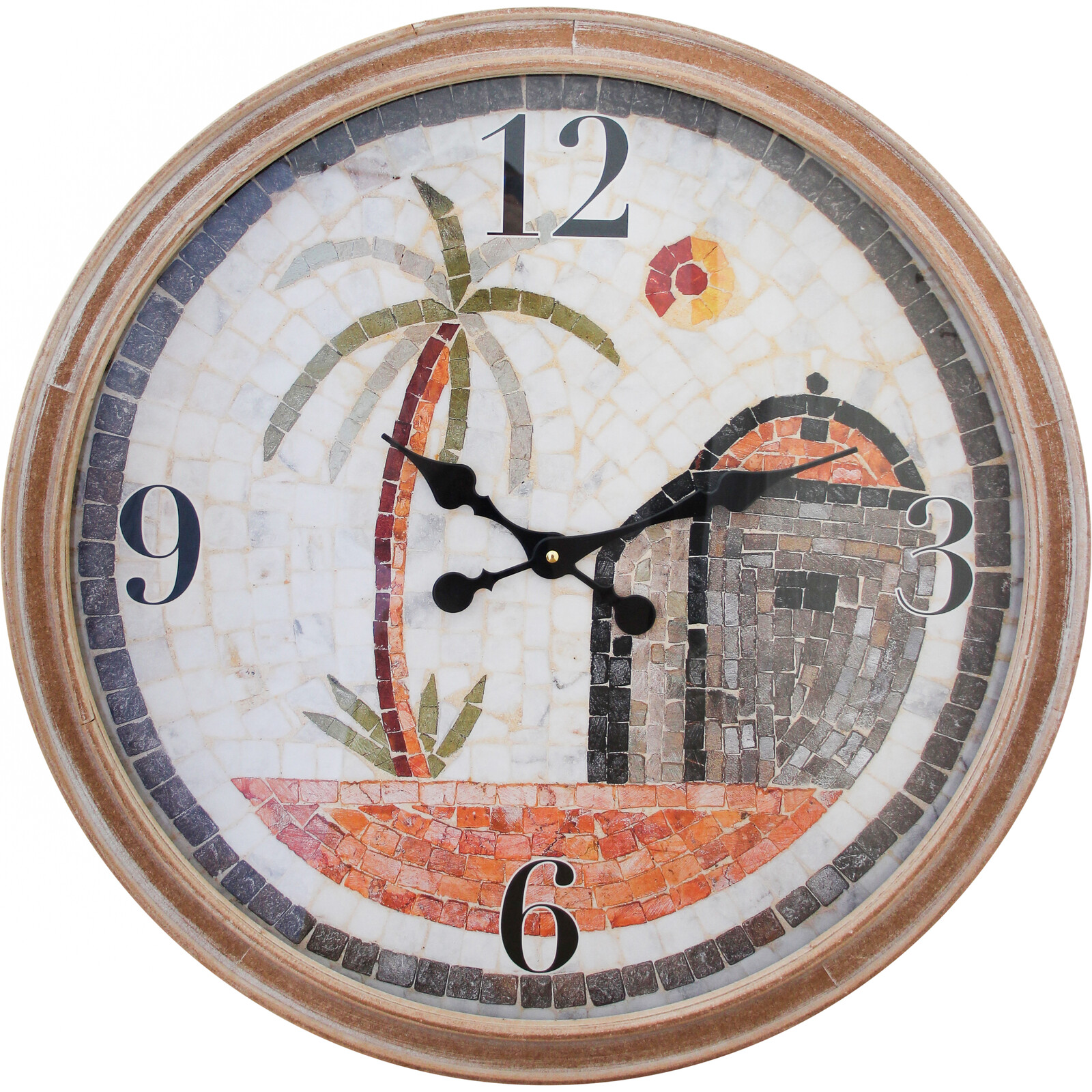Clock Mosaic Sahara Framed