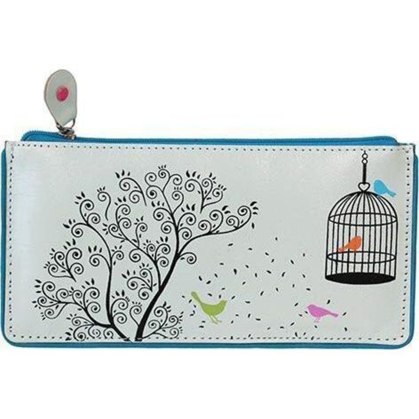 Leather Pouch Cage  White