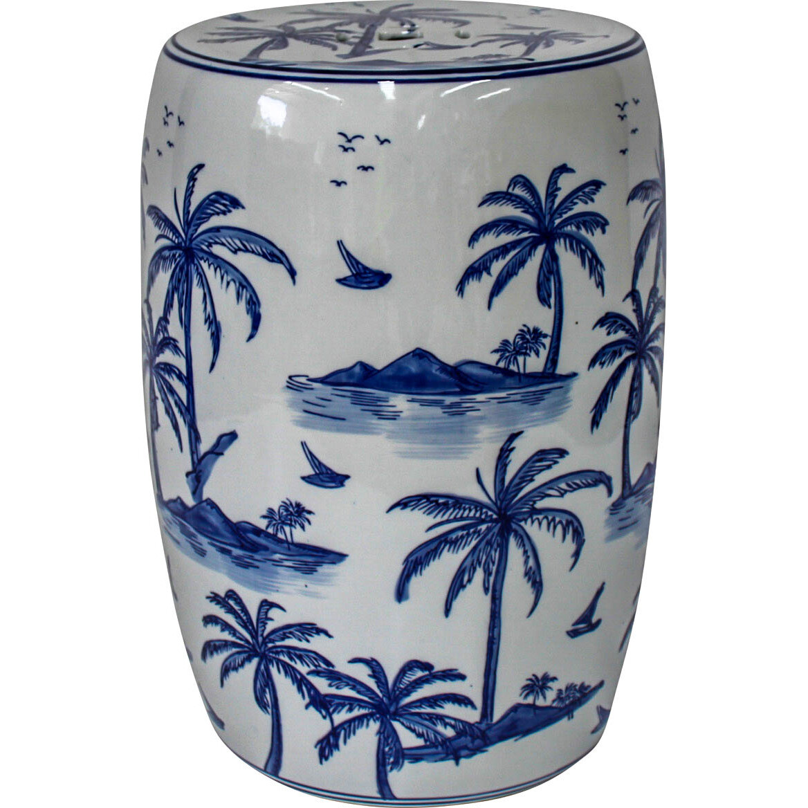 # Stool Blue Palm