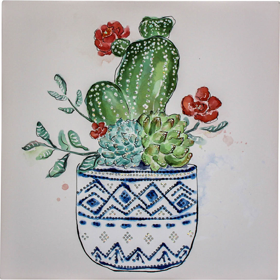 Canvas Cacti Pot 1