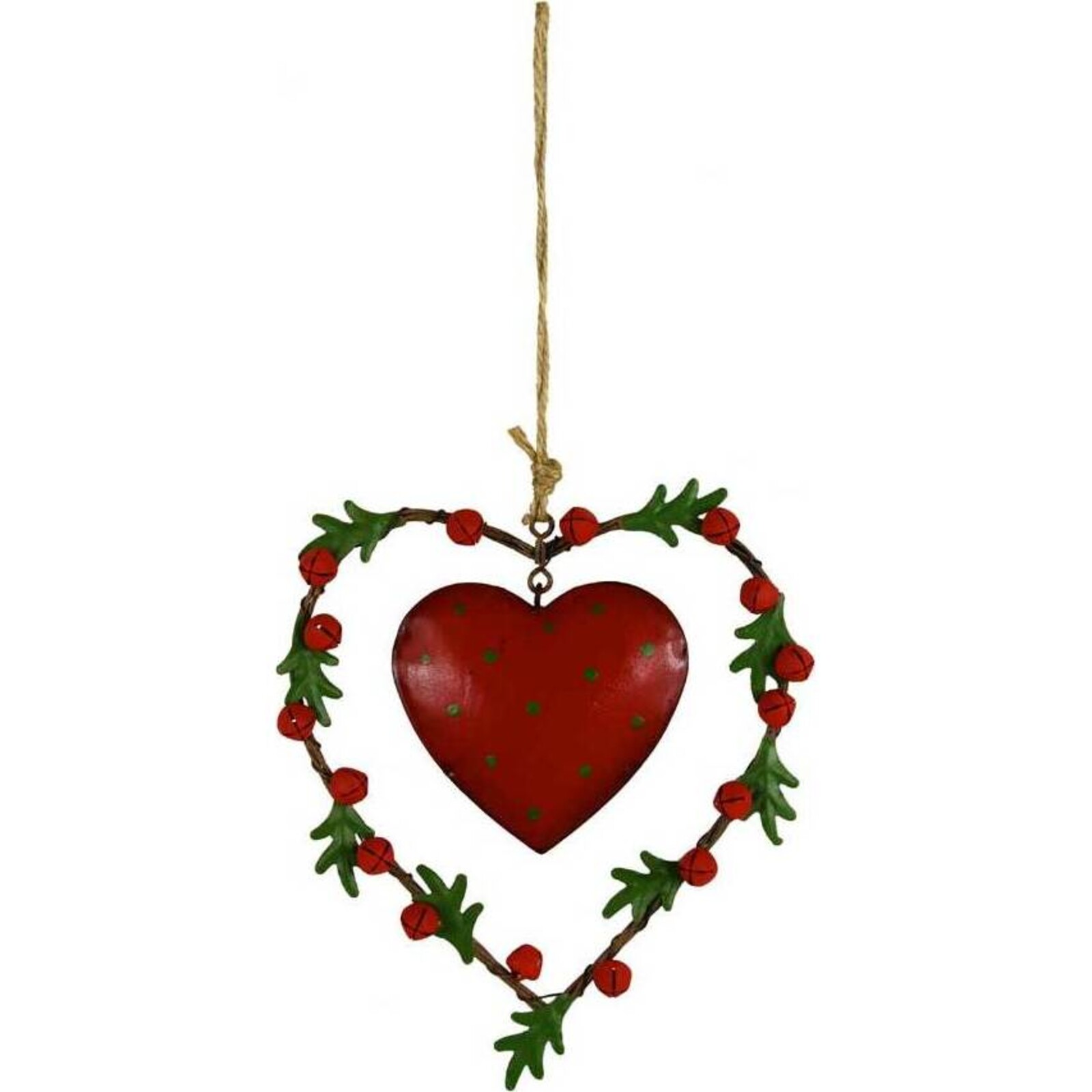 Hanging Hearts Holly Red