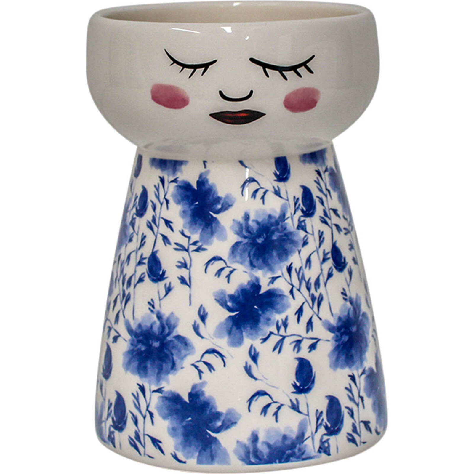 Ceramic Doll Vase Japanese Floral