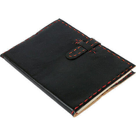 Leather Notebook Red Stitch Small