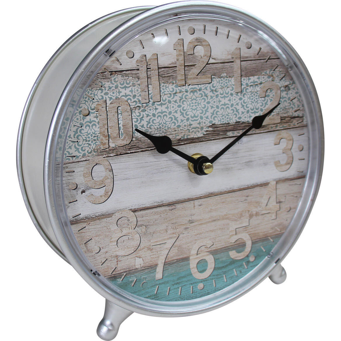 Table Clock Mixed Media Aqua
