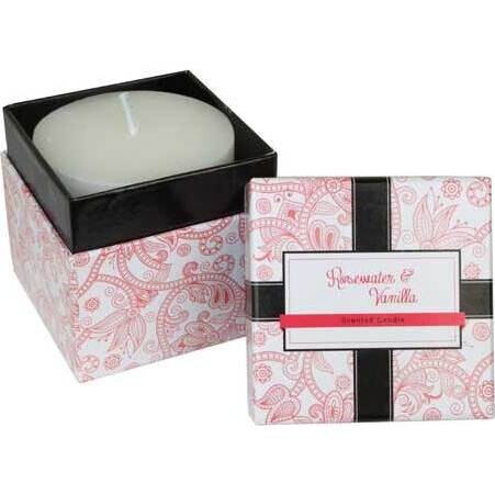 Rosewater and Vanilla Boxed Candle - 7.5cm