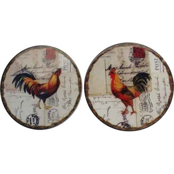 Large Coasters - Rooster Script - set 2