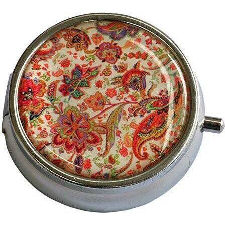 Pill Box Light Floral Paisley