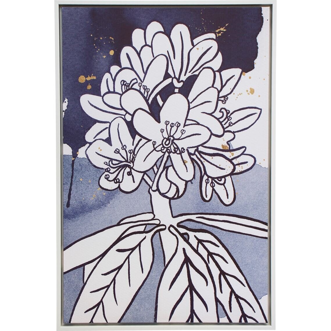 Framed Canvas Indigo Blooms 1