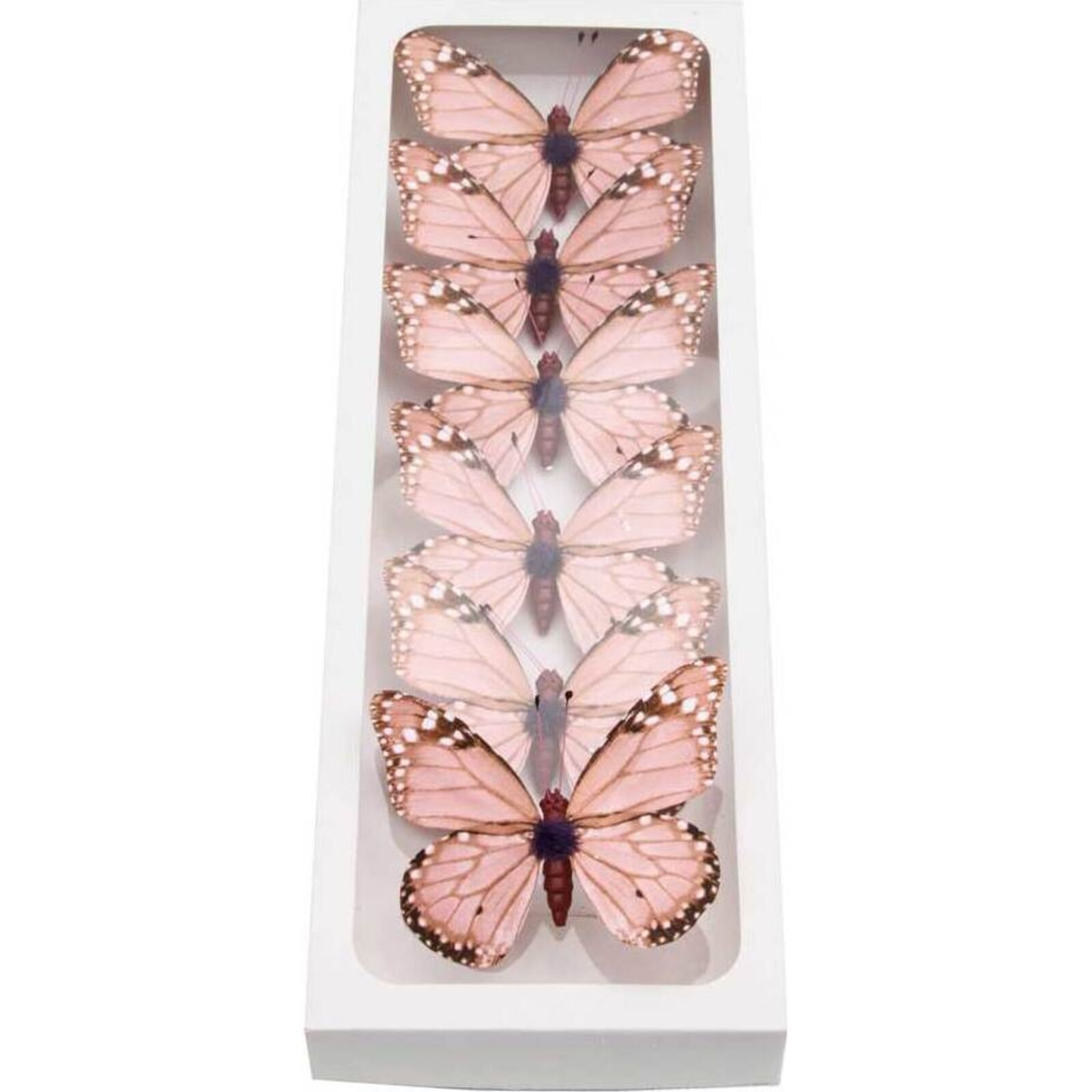  Butterfly Small - Pink White Dot  set 6