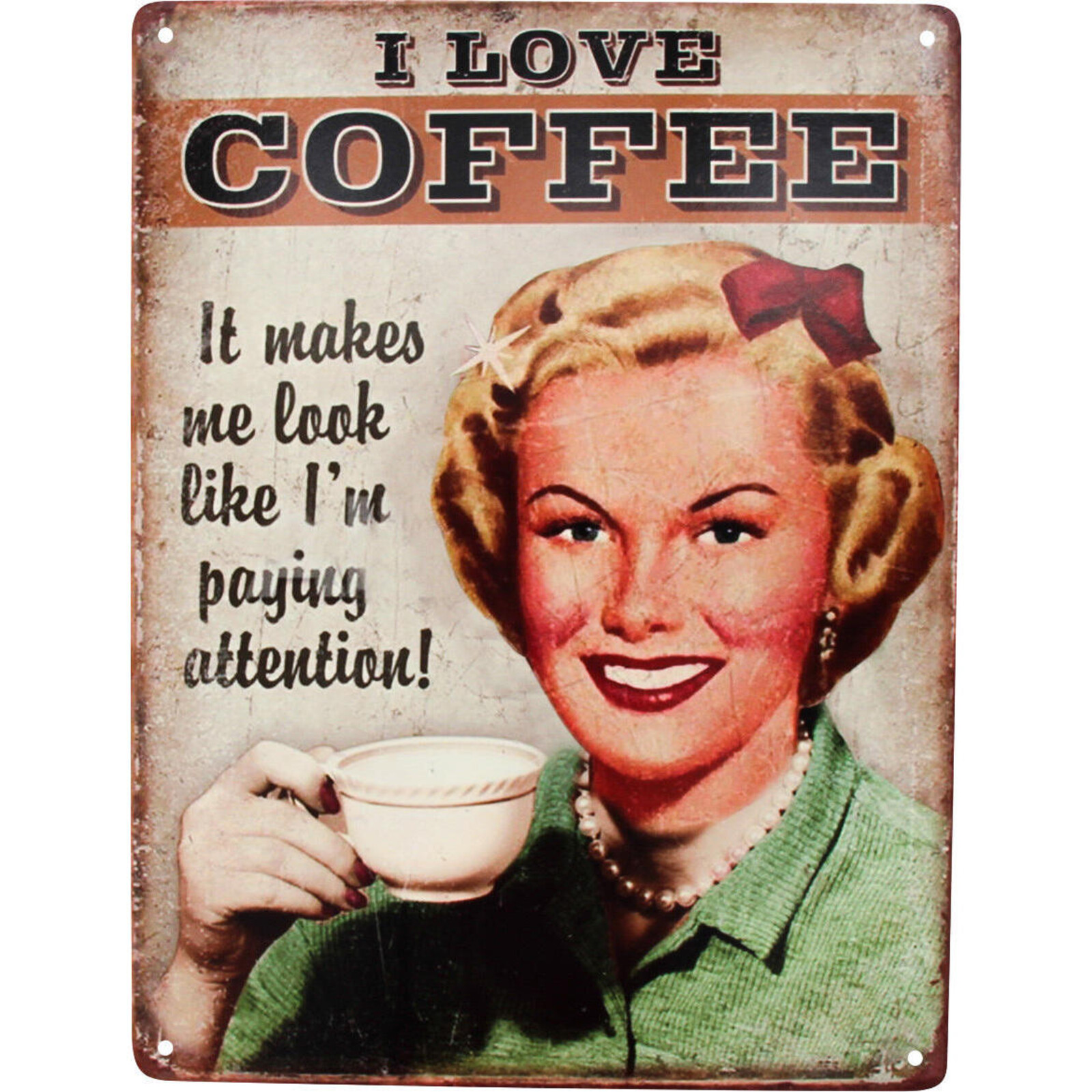 Sign Metal Coffee Attention
