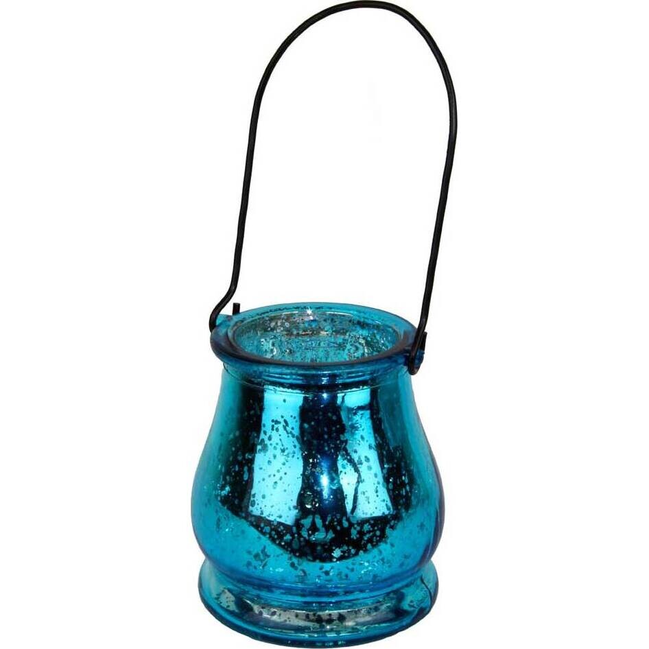 Hanging Votive Mercury Blue