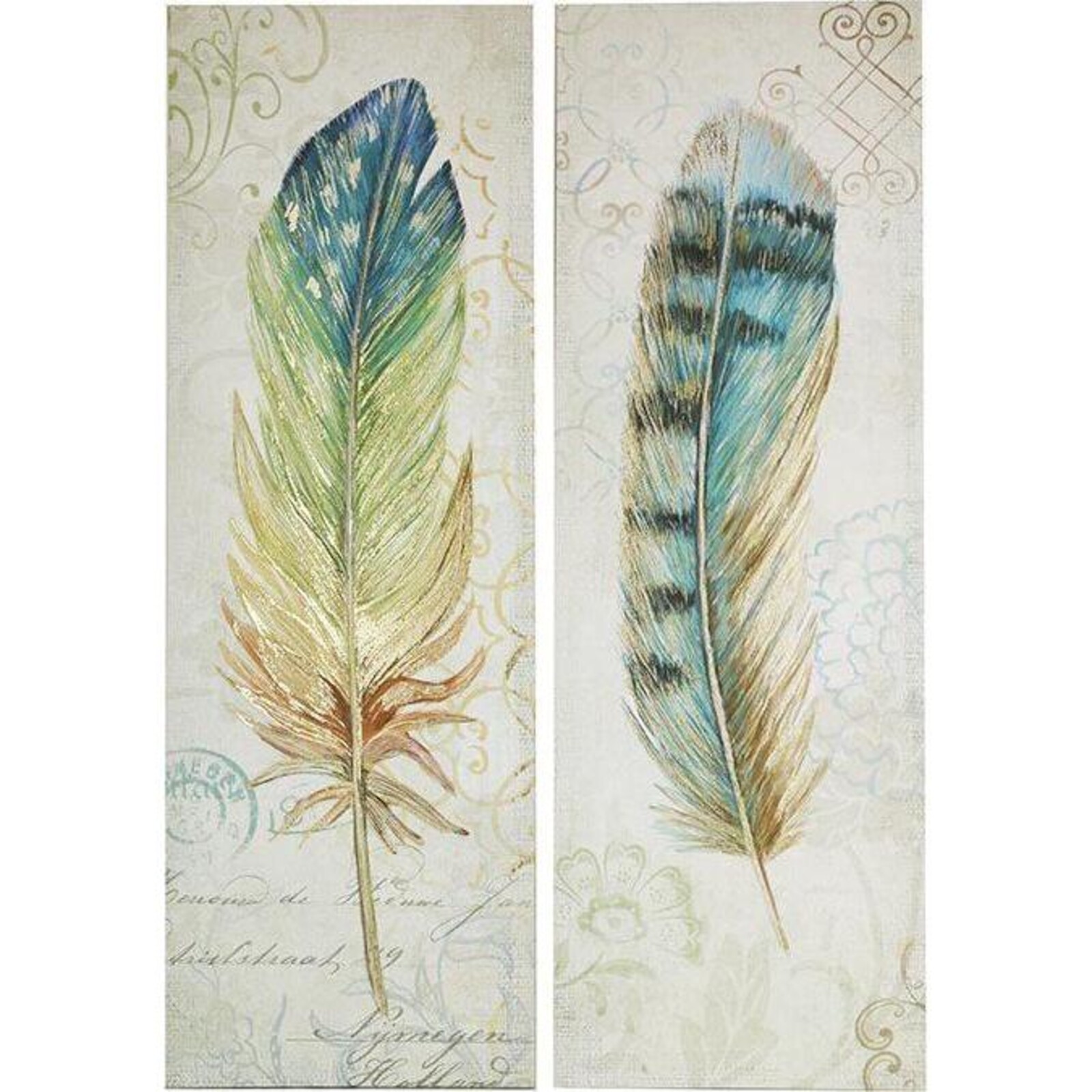 Canvas Print Feather Blues