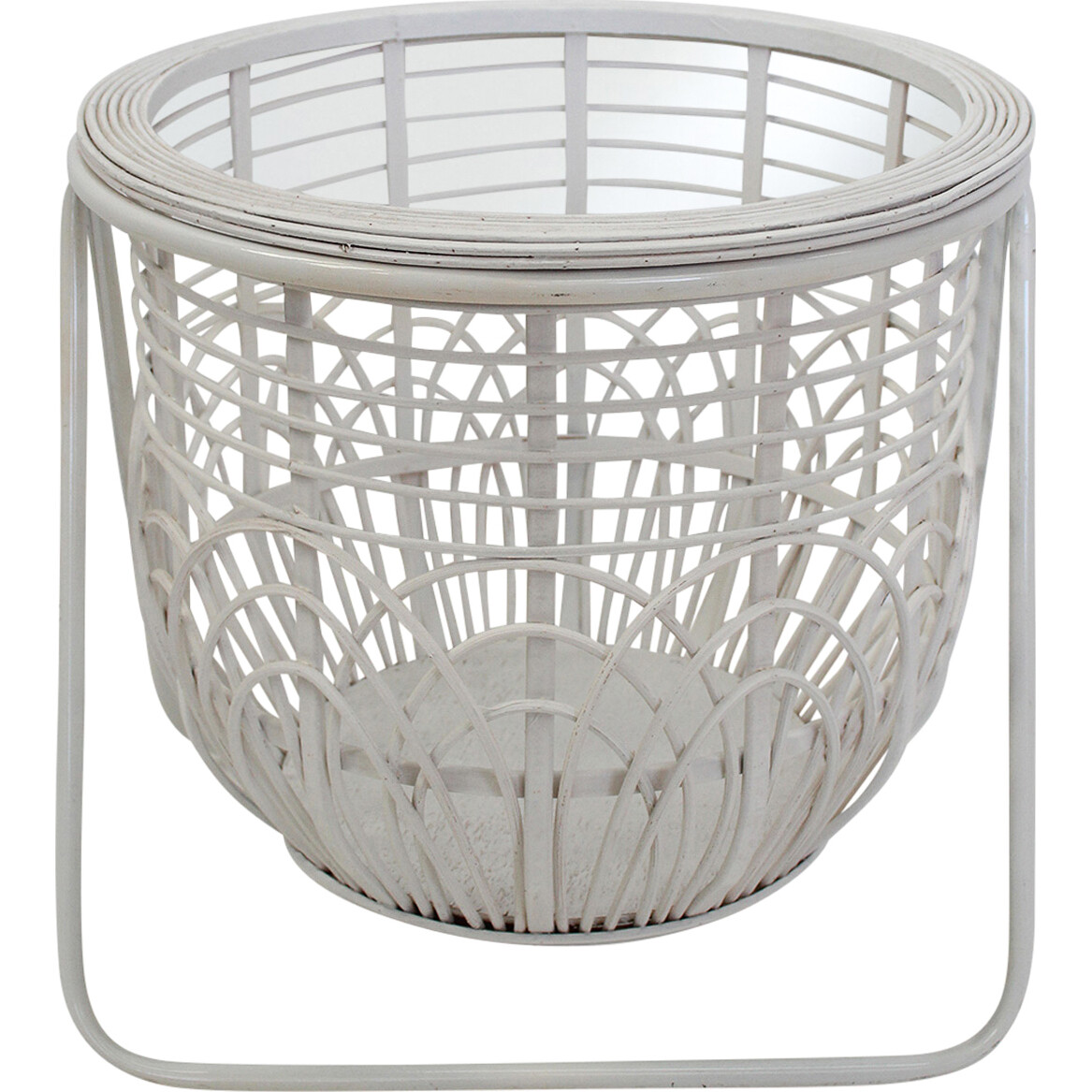 Planter Cape Rattan White