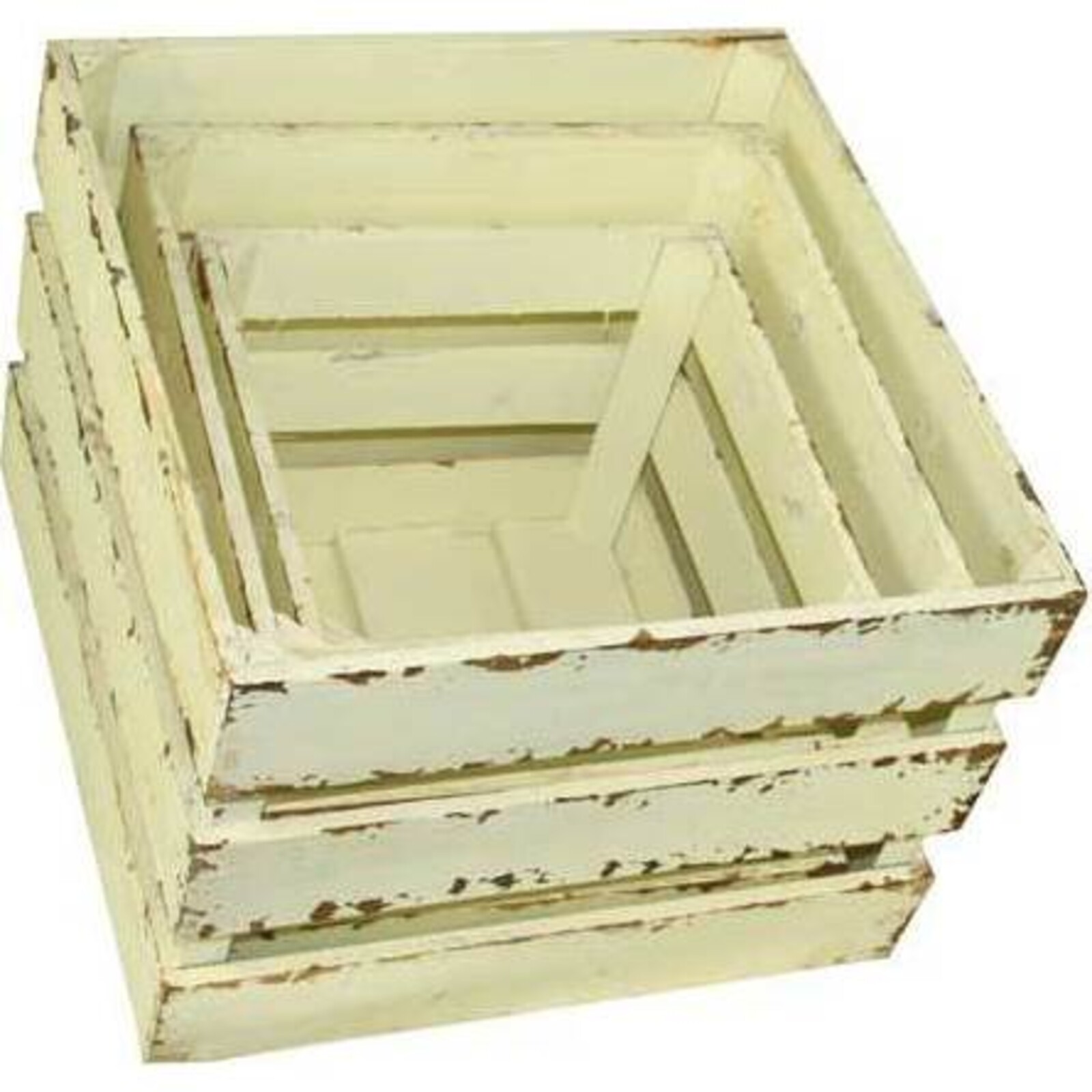 Crate Whitewash Square S/3