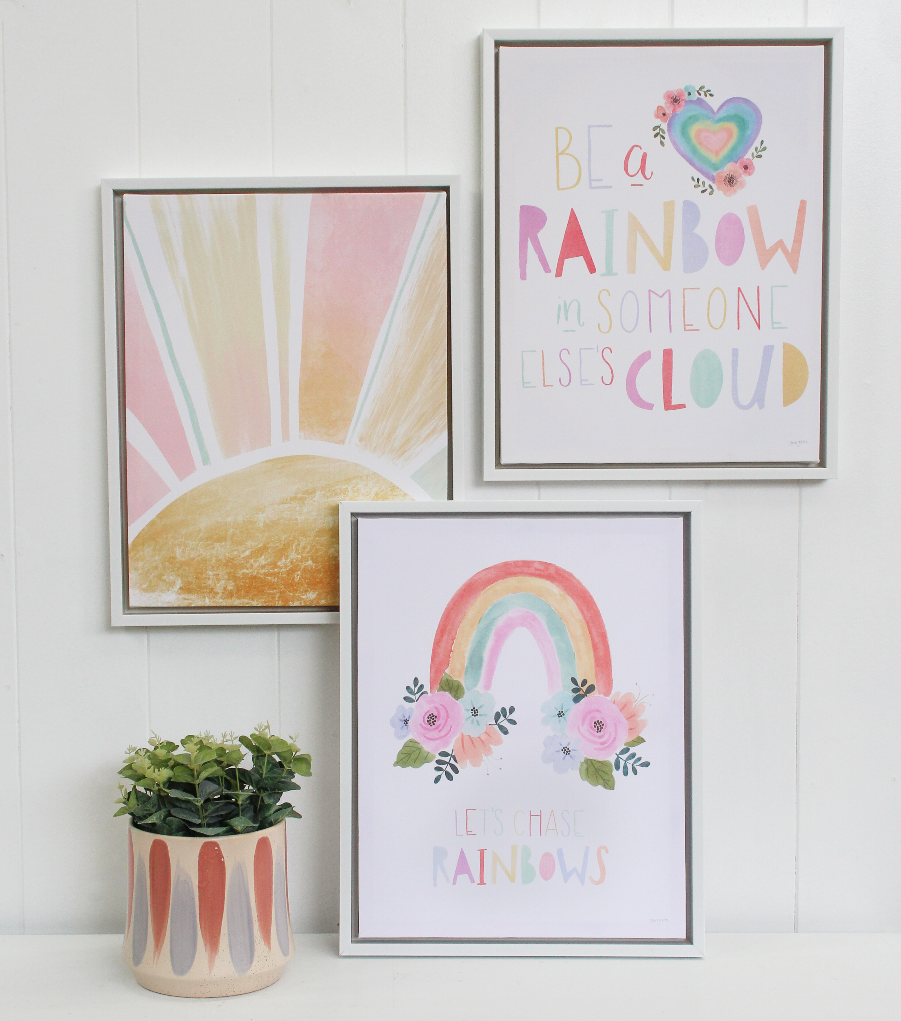 Framed Canvas Be A Rainbow