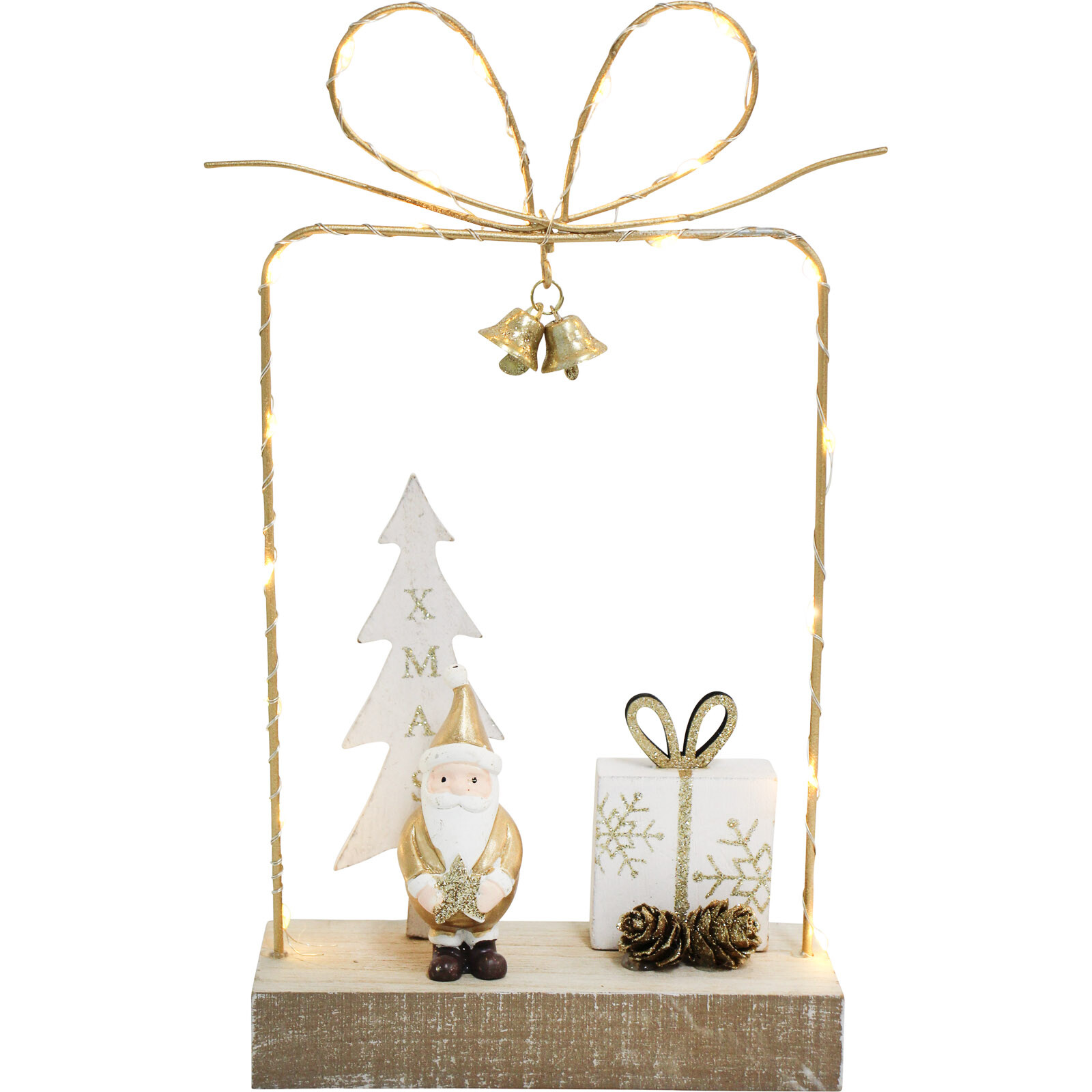 Gift Box Bow Santa Lights 