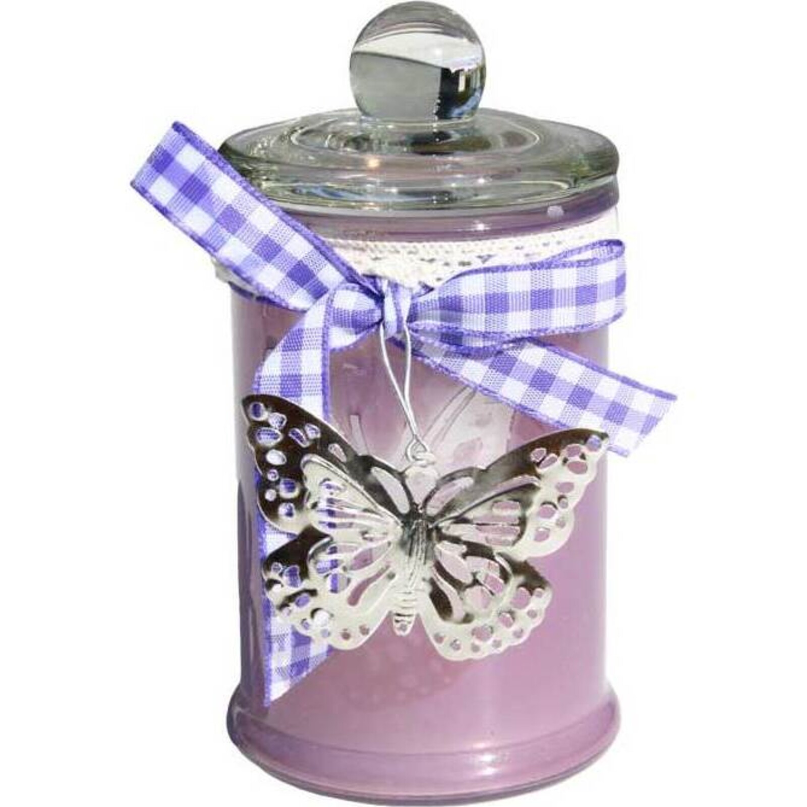 Candle Jar Purple Butterfly Small