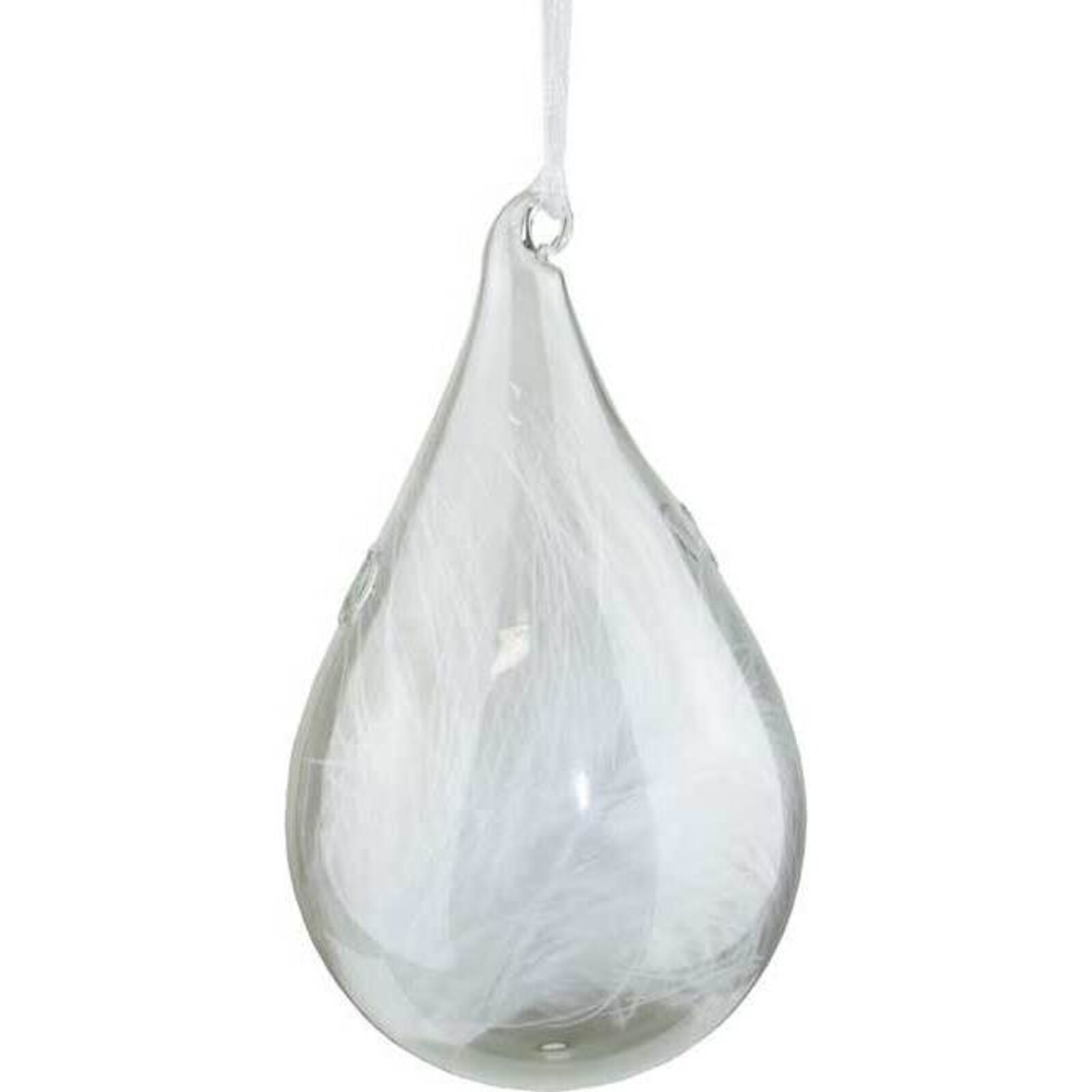 Decorative Glass Hanging Bulb Feather